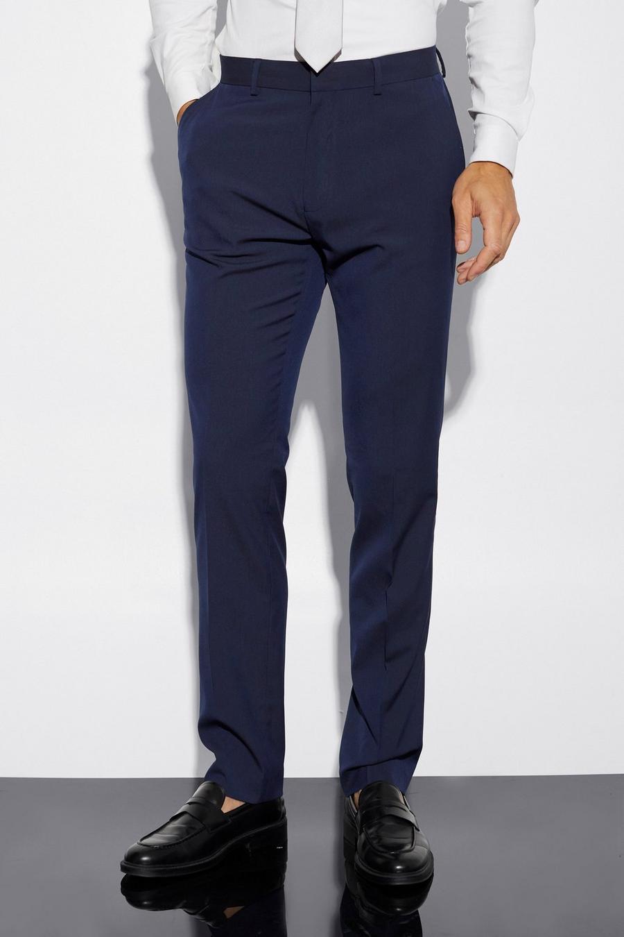 Navy Tall Slim Suit Trousers