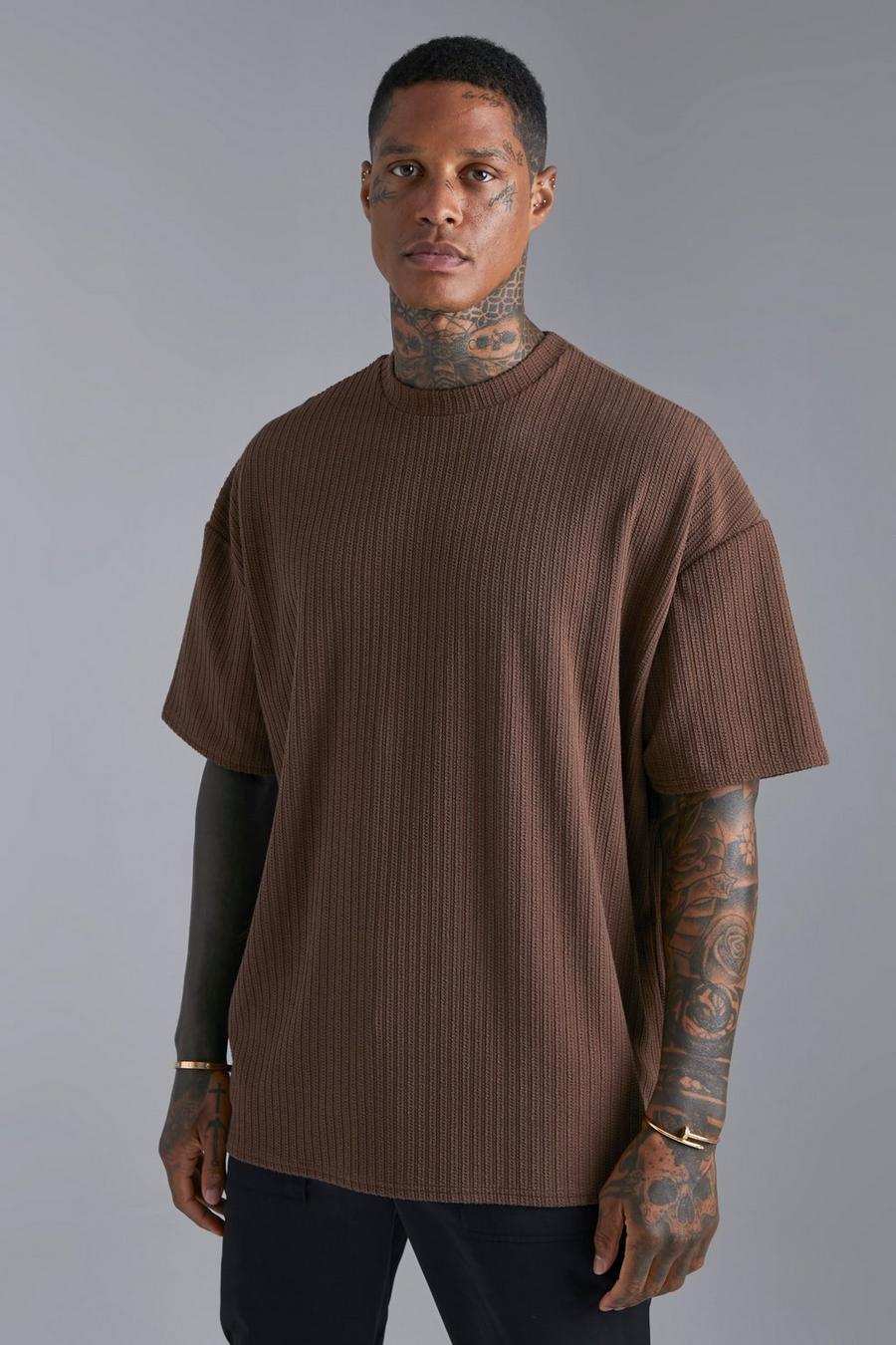 Coffee Chain Stitched Oversized T-shirt image number 1