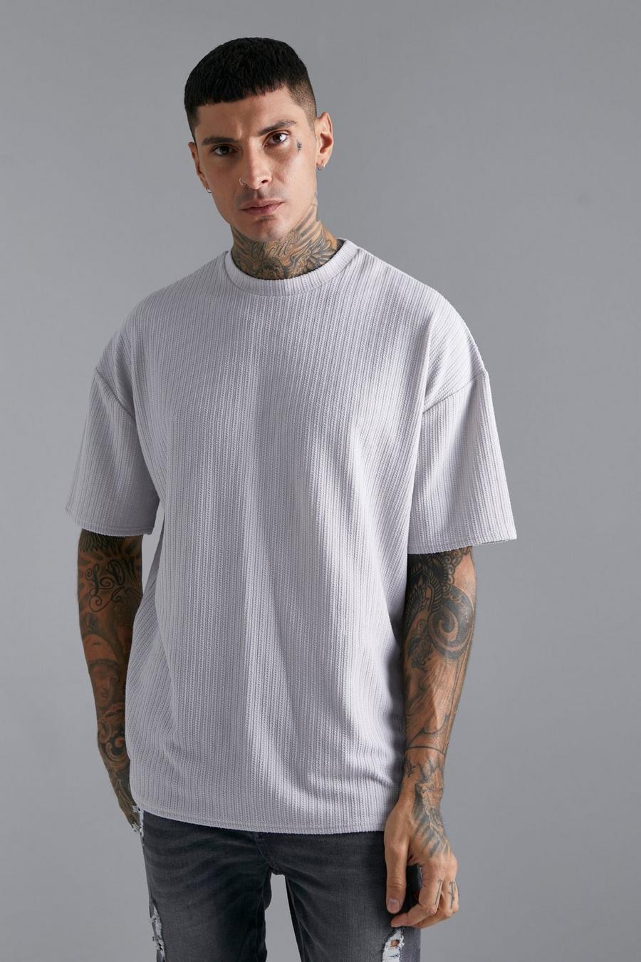 Light grey Chain Stitched Oversized T-shirt image number 1