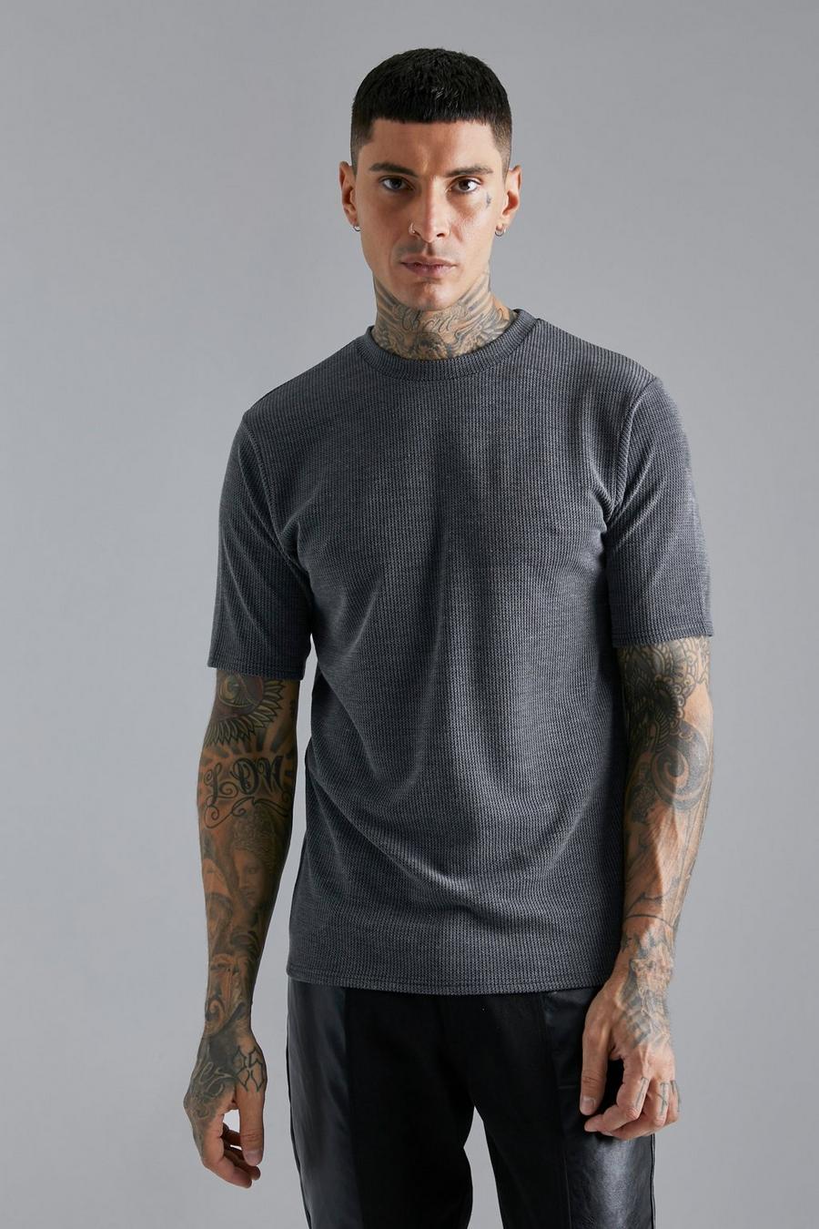 Charcoal grå Marl Slim T-shirt 
