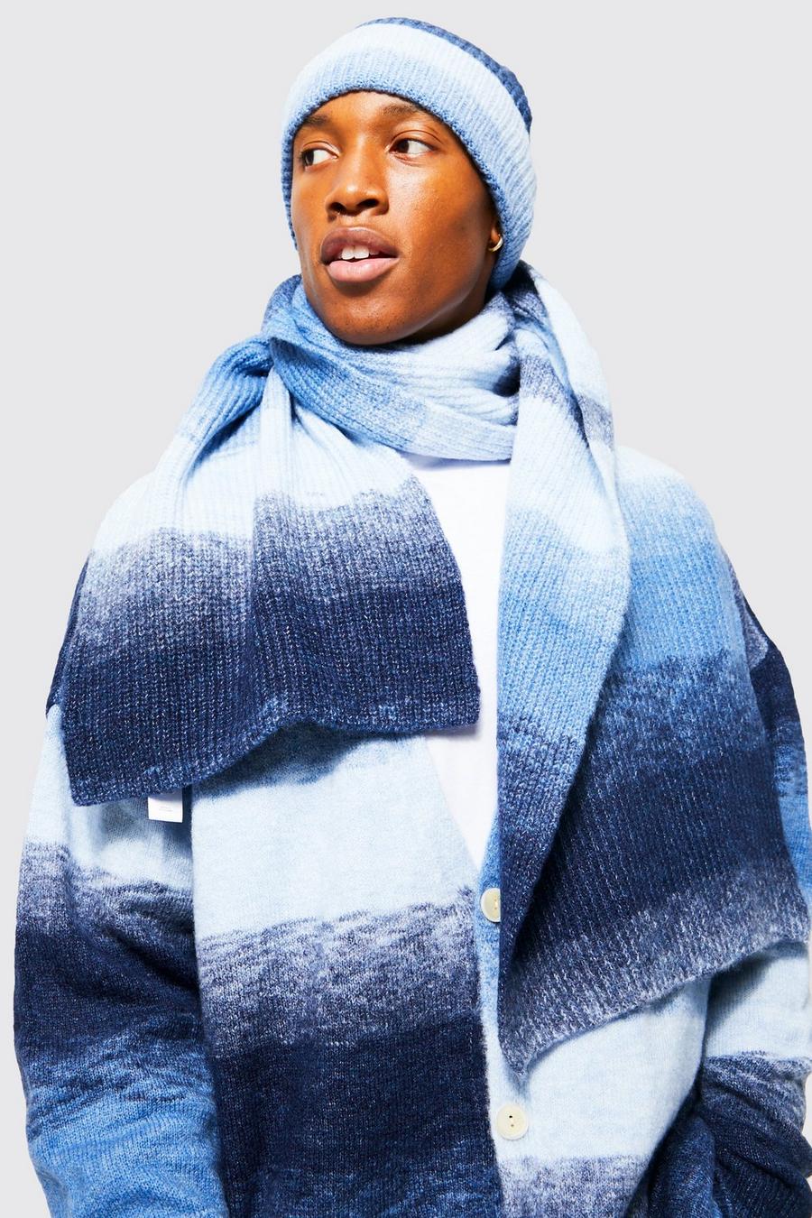 Blue Ombre Knit Scarf image number 1
