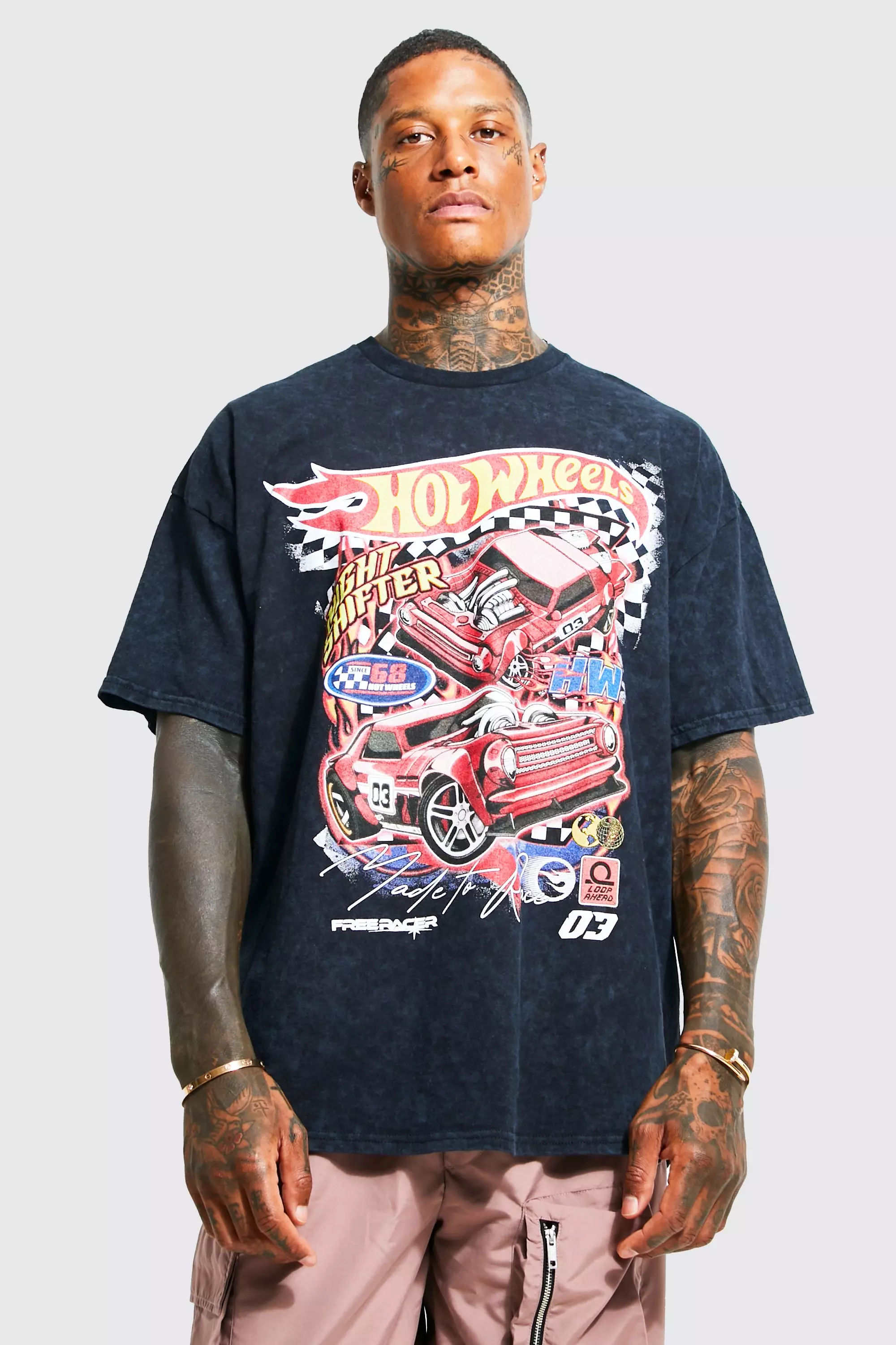 Oversized Hot Wheels Washed License T shirt