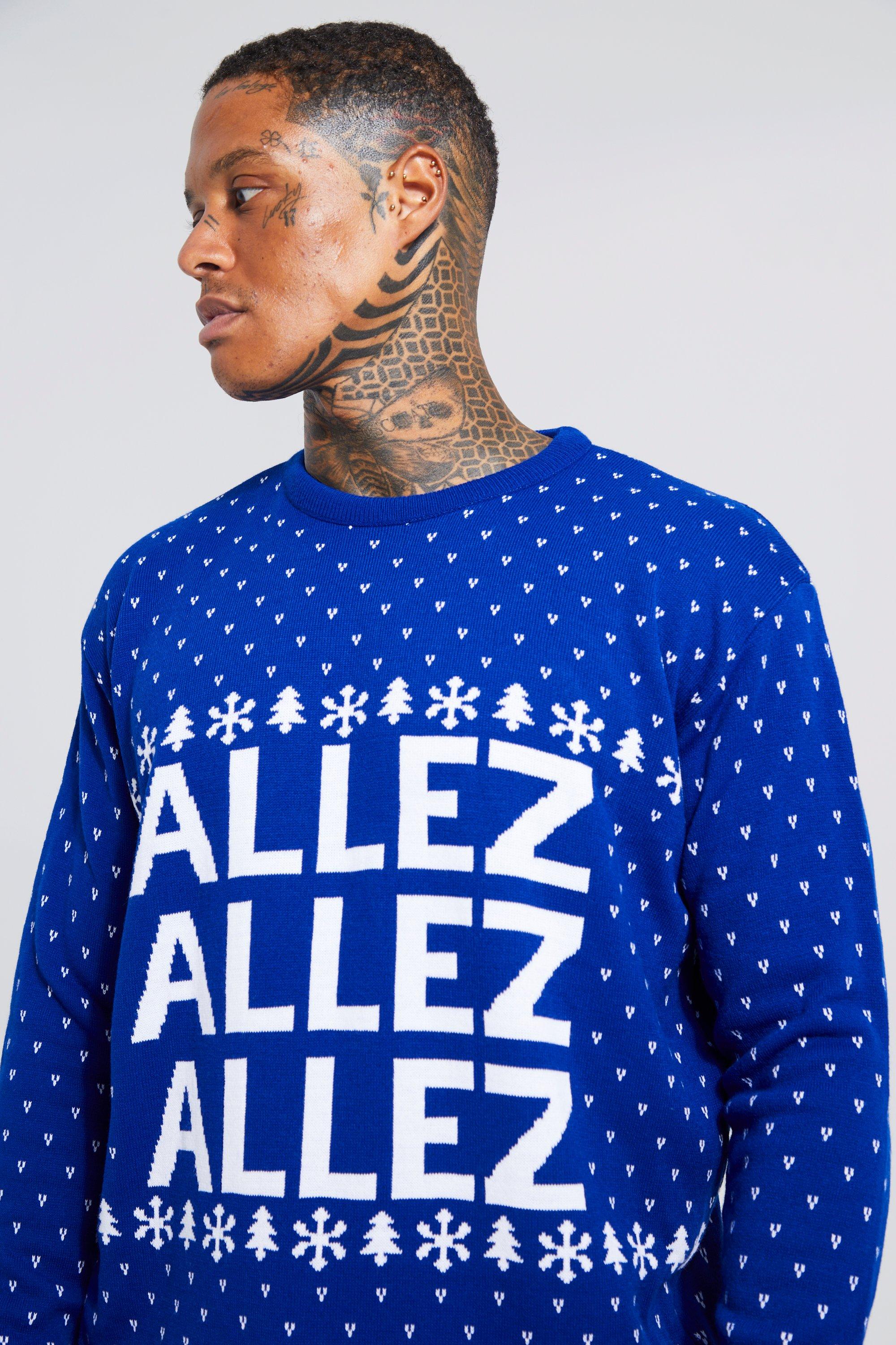 Men s Allez Football Christmas Jumper Boohoo UK