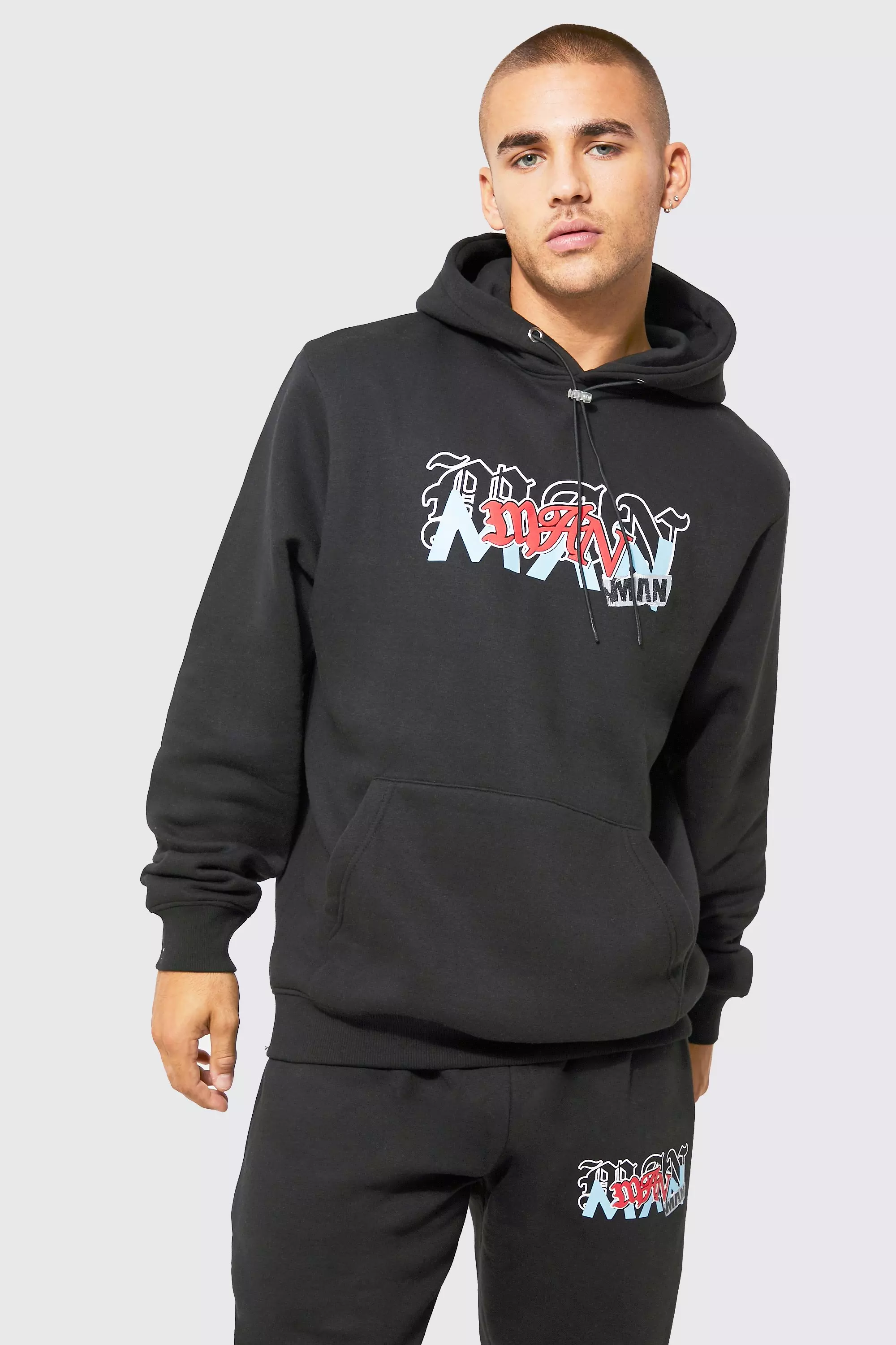 Black Man Hooded Tracksuit With Toggles alternative image