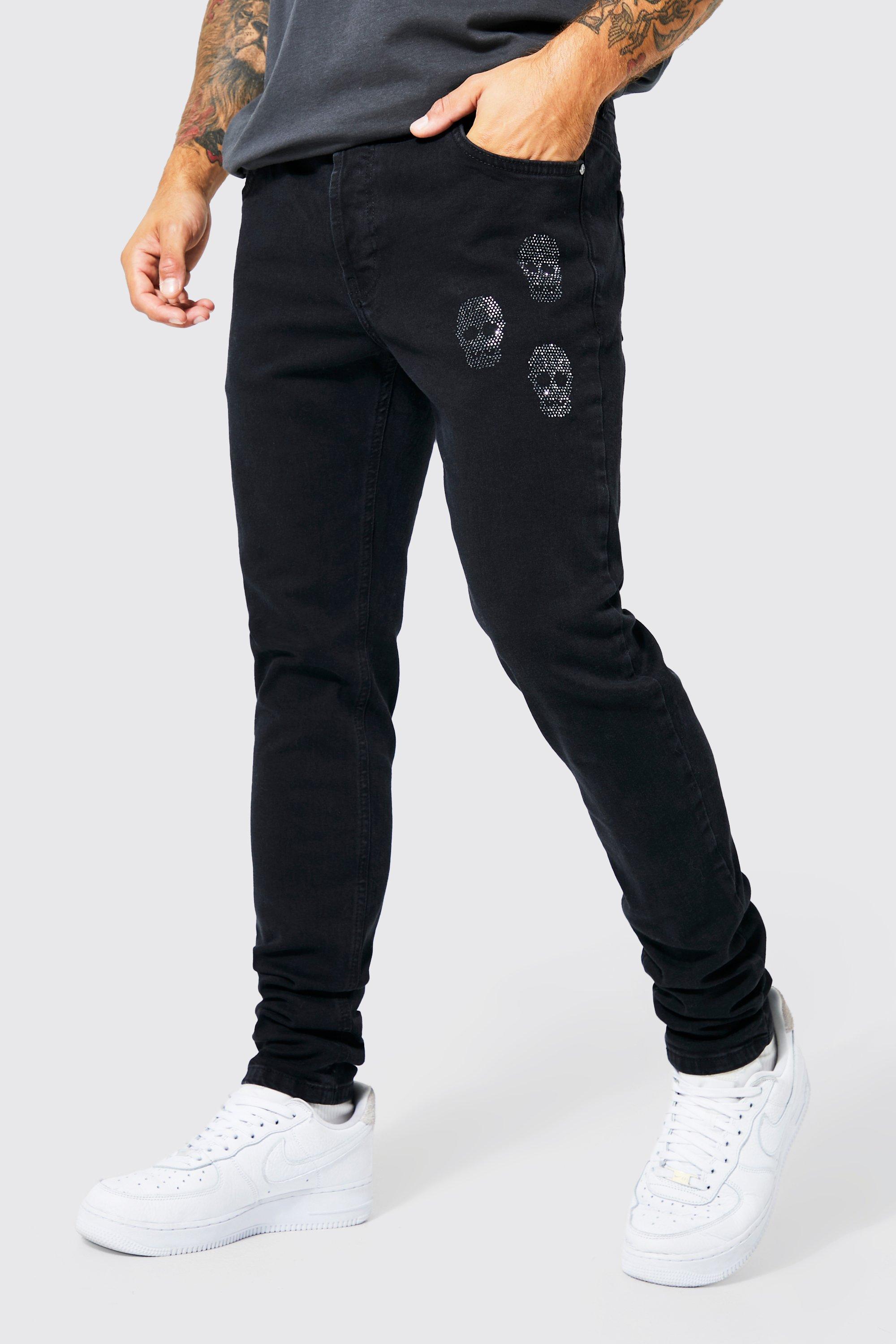 black rhinestone jeans