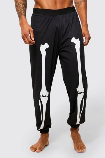 Halloween Skeleton Print Lounge Jogger black