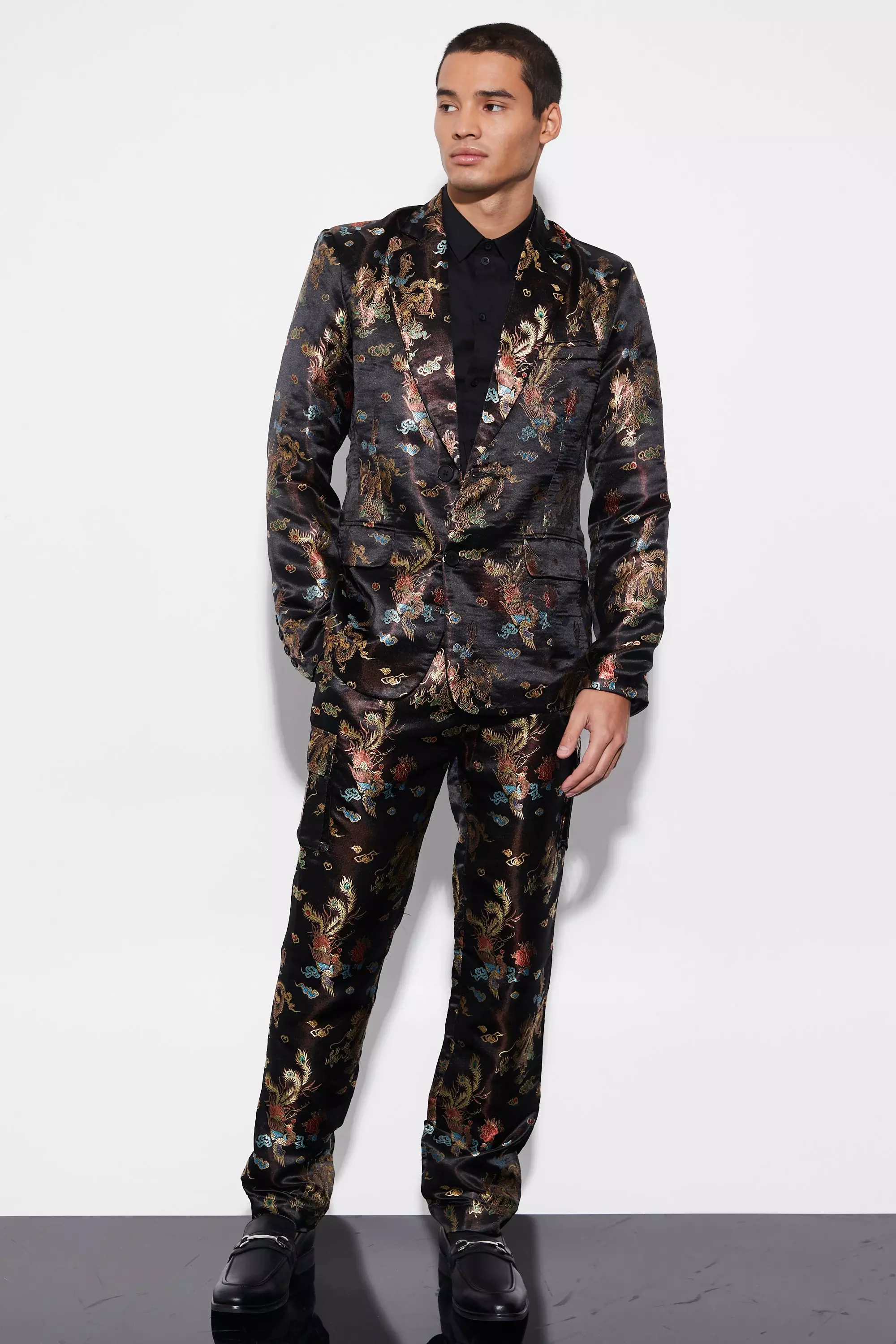 Slim Dragon Jacquard Suit Jacket