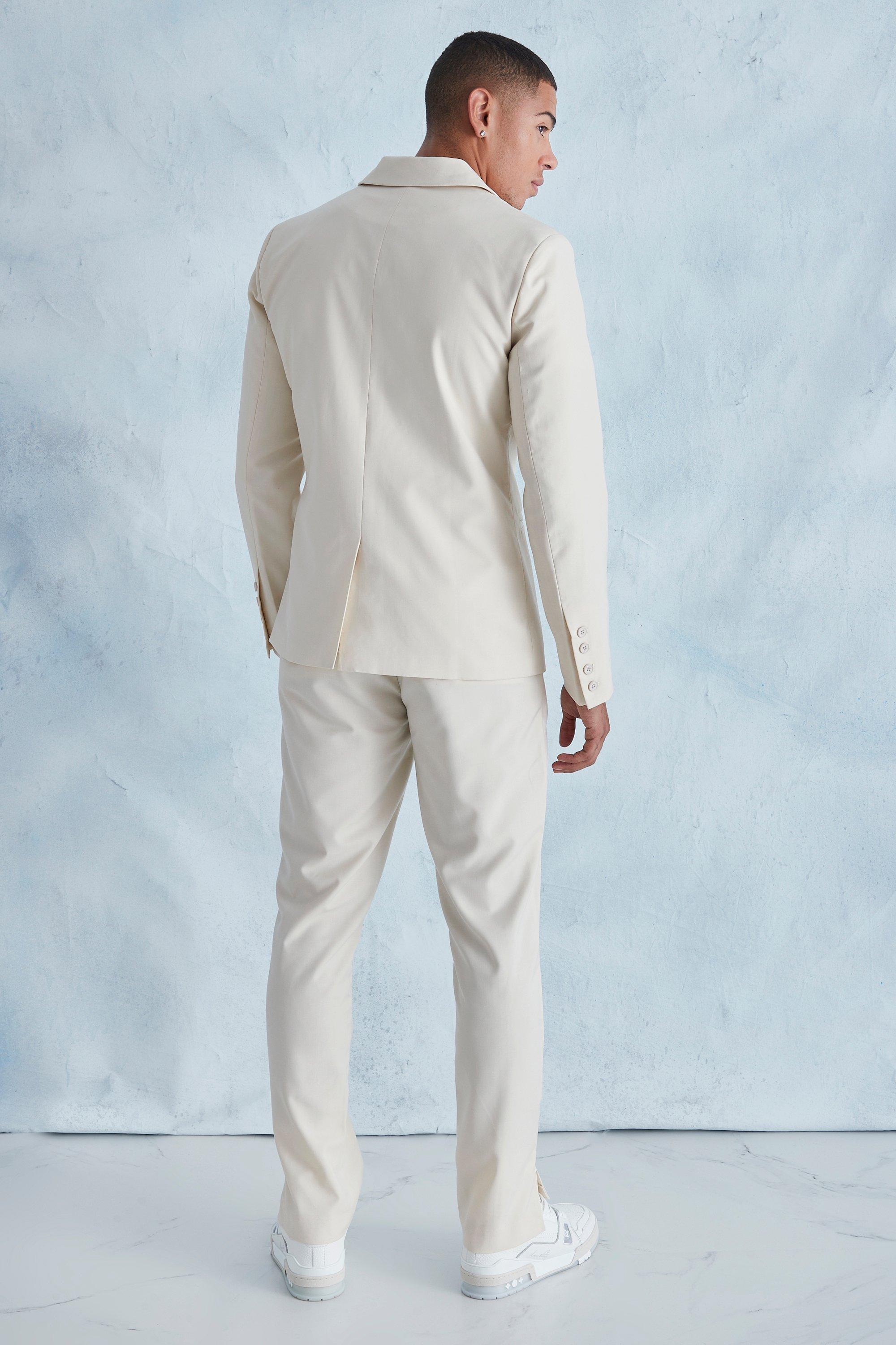 Mens white slim hot sale fit suit