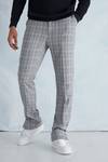 Straight Leg Check Split Hem Trouser