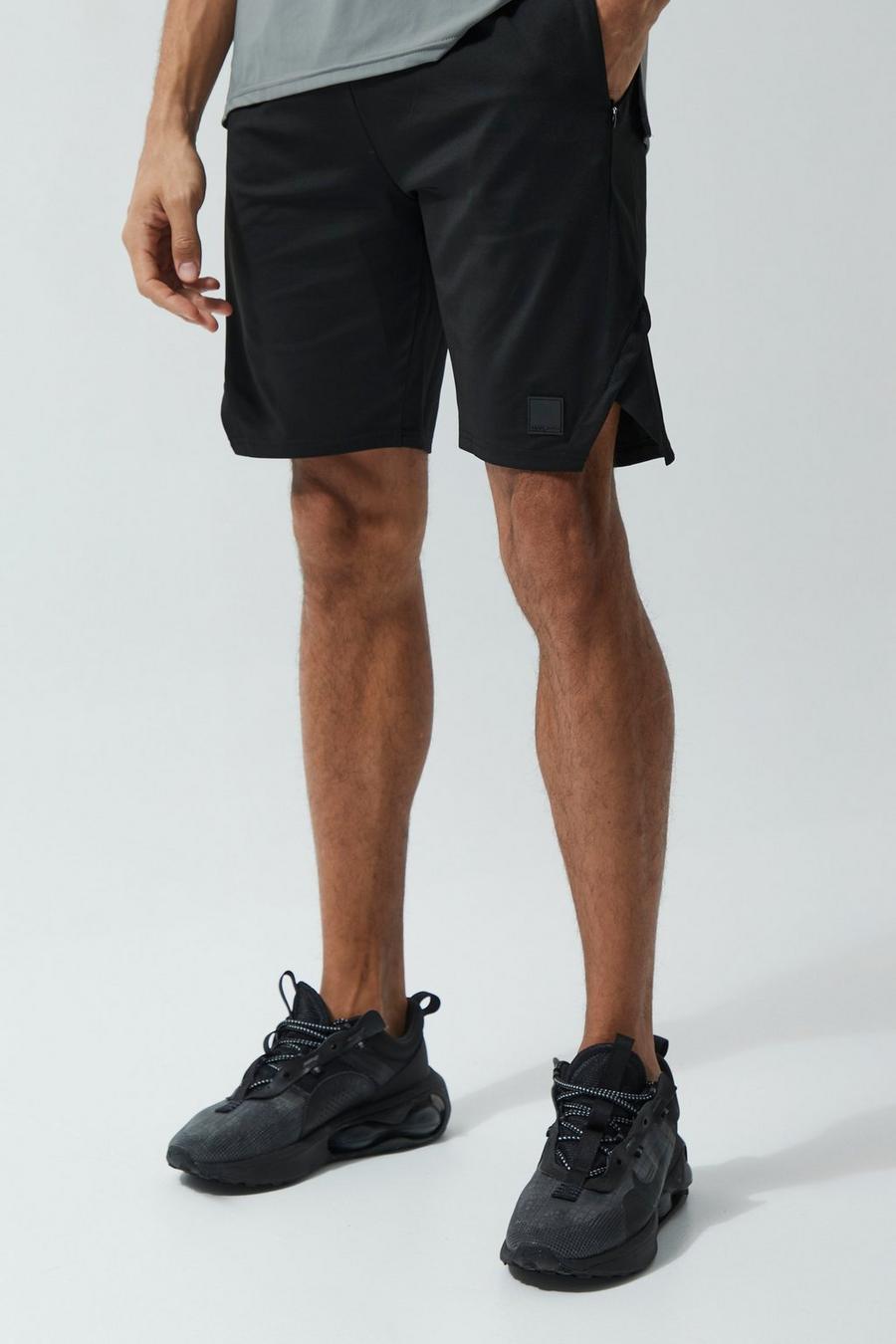Black svart Tall - MAN Active Träningsshorts med slits