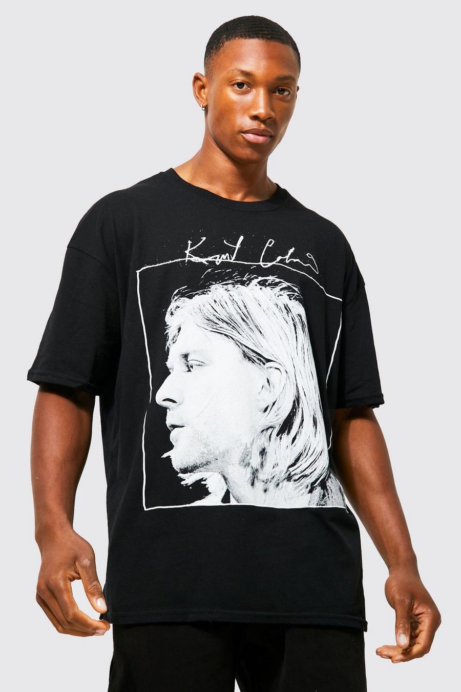 Black Oversized Gelicenseerd Kurt Cobain T-Shirt image number 1