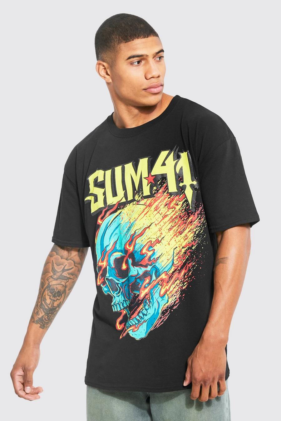 Black Oversized Sum41 License T-shirt image number 1