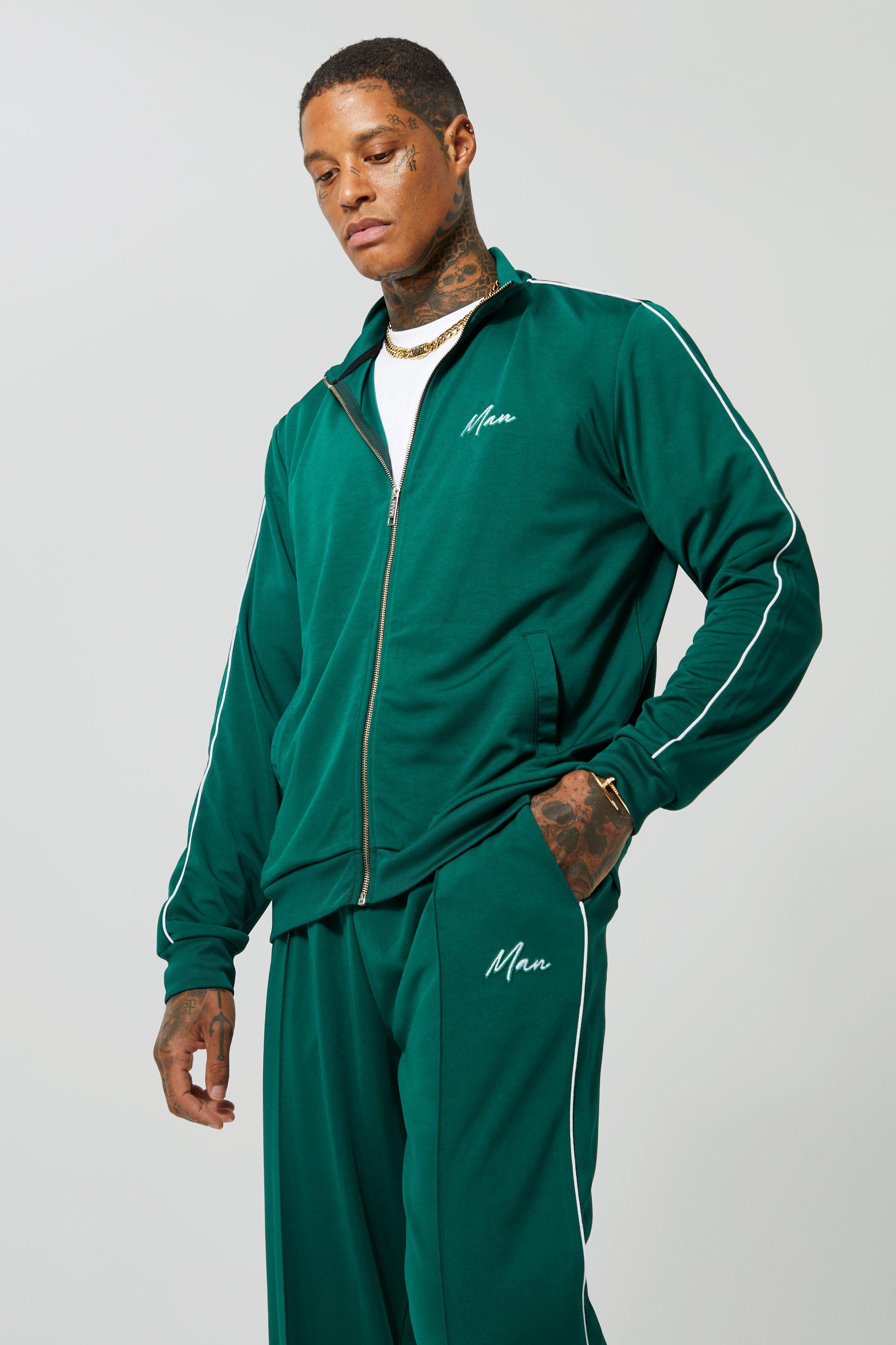 Workout Ready Tricot Track Suit in ARMY GREEN