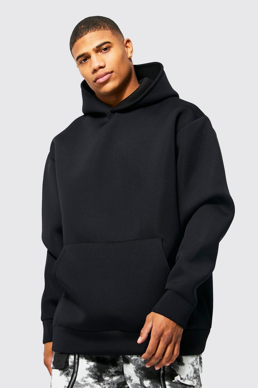 Black svart Oversized hoodie i scuba