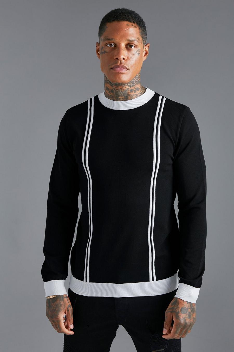 Jersey elegante de rayas, Black image number 1