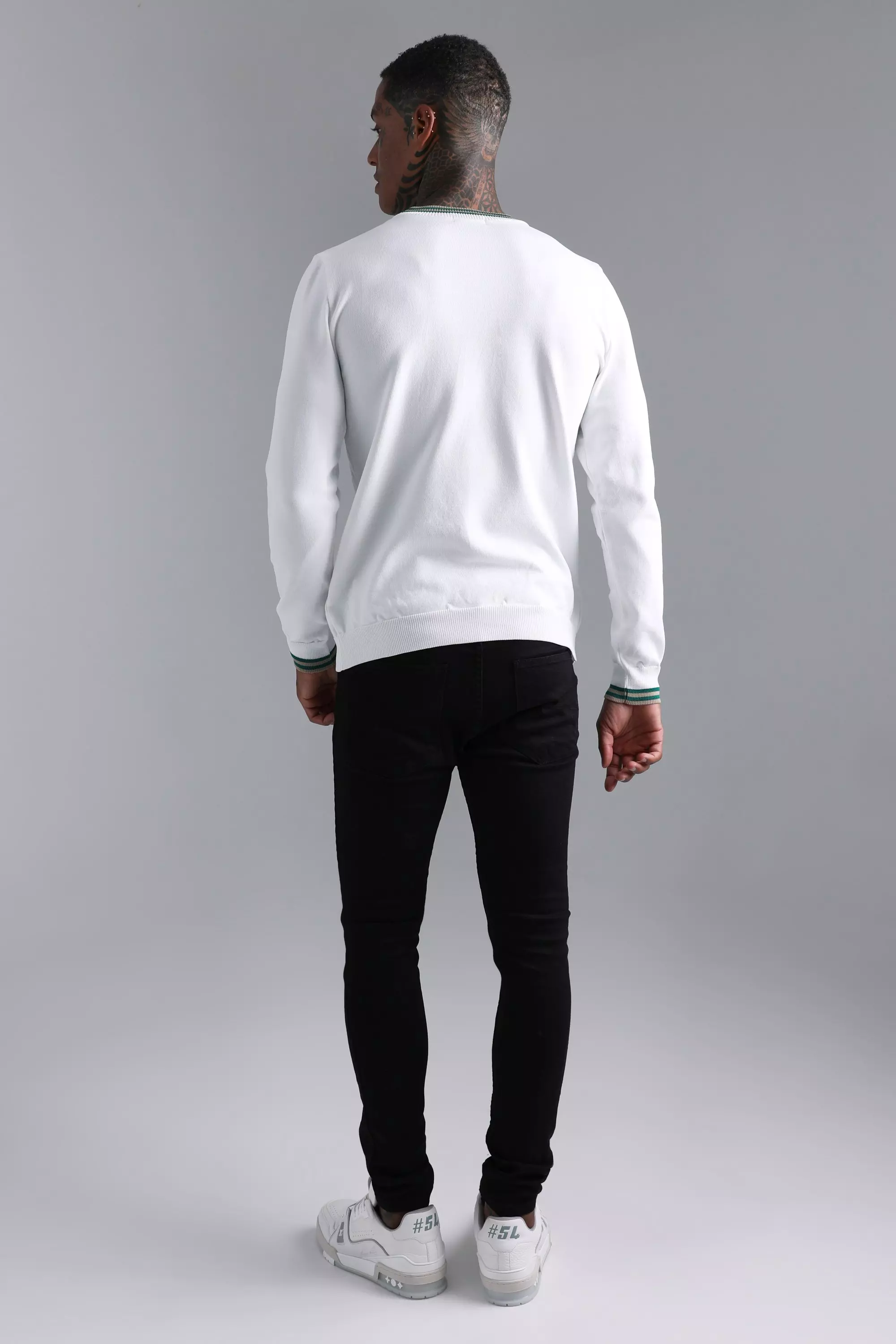 Cream Smart Jumper With Tipping alternative image