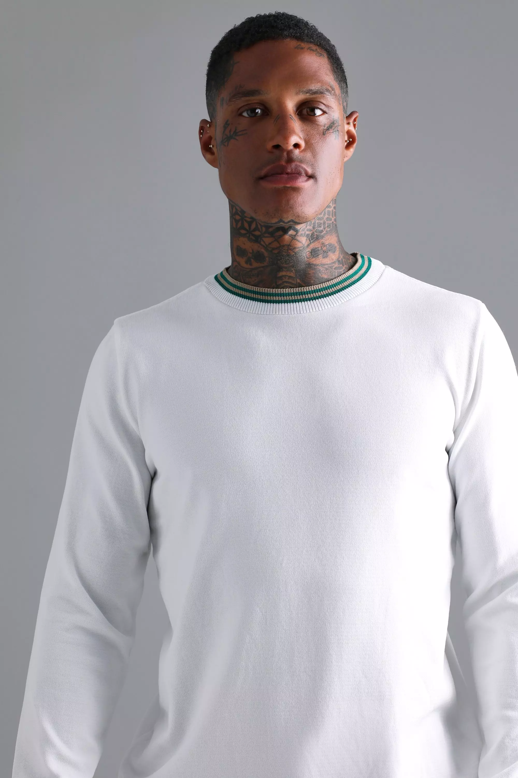 Cream Smart Jumper With Tipping alternative image