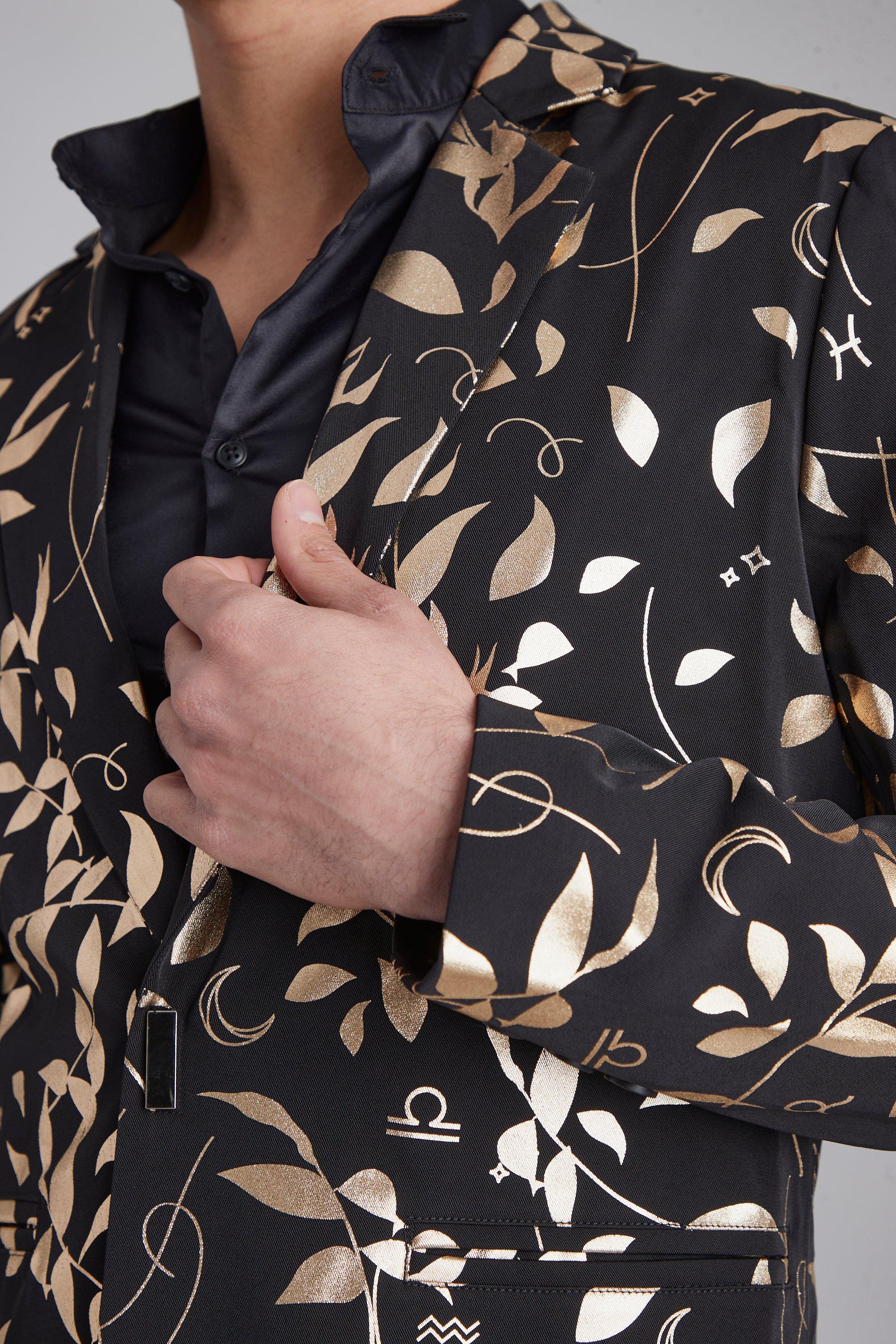 Mens printed blazer on sale jacket