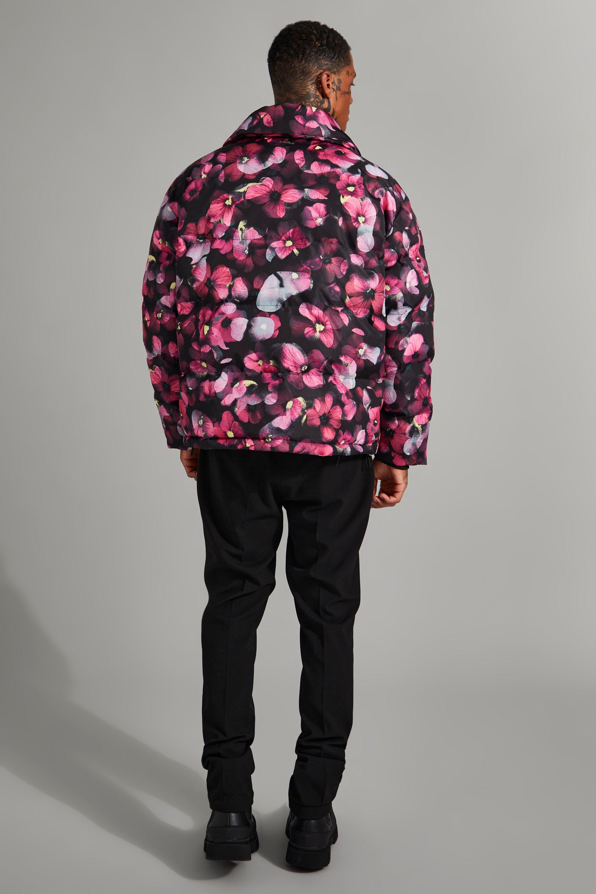 Floral puffer hot sale jacket mens