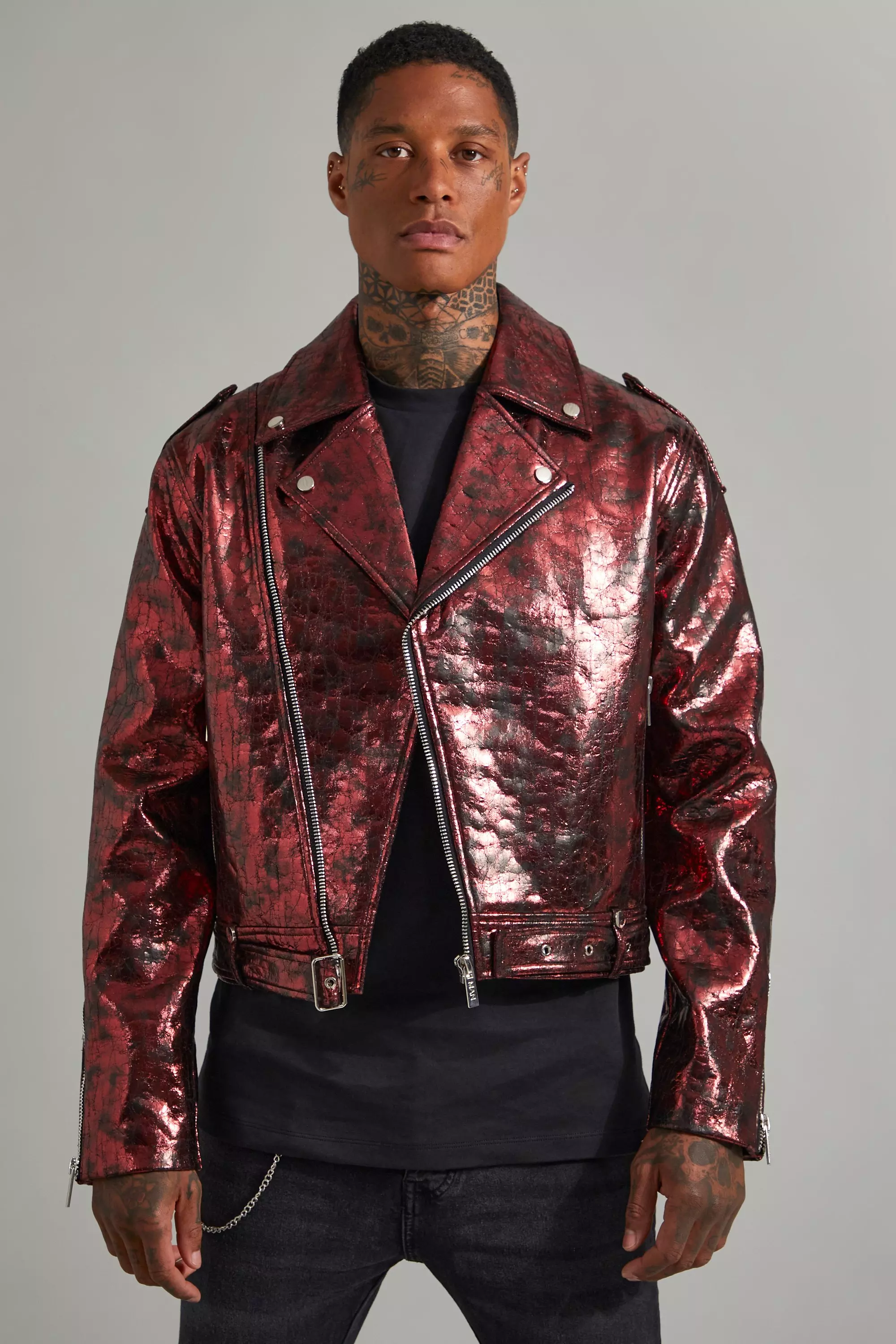 Red snake print on sale jacket