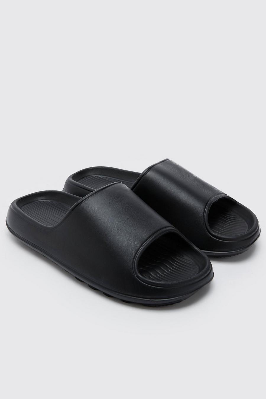 Black schwarz Stevige Slippers