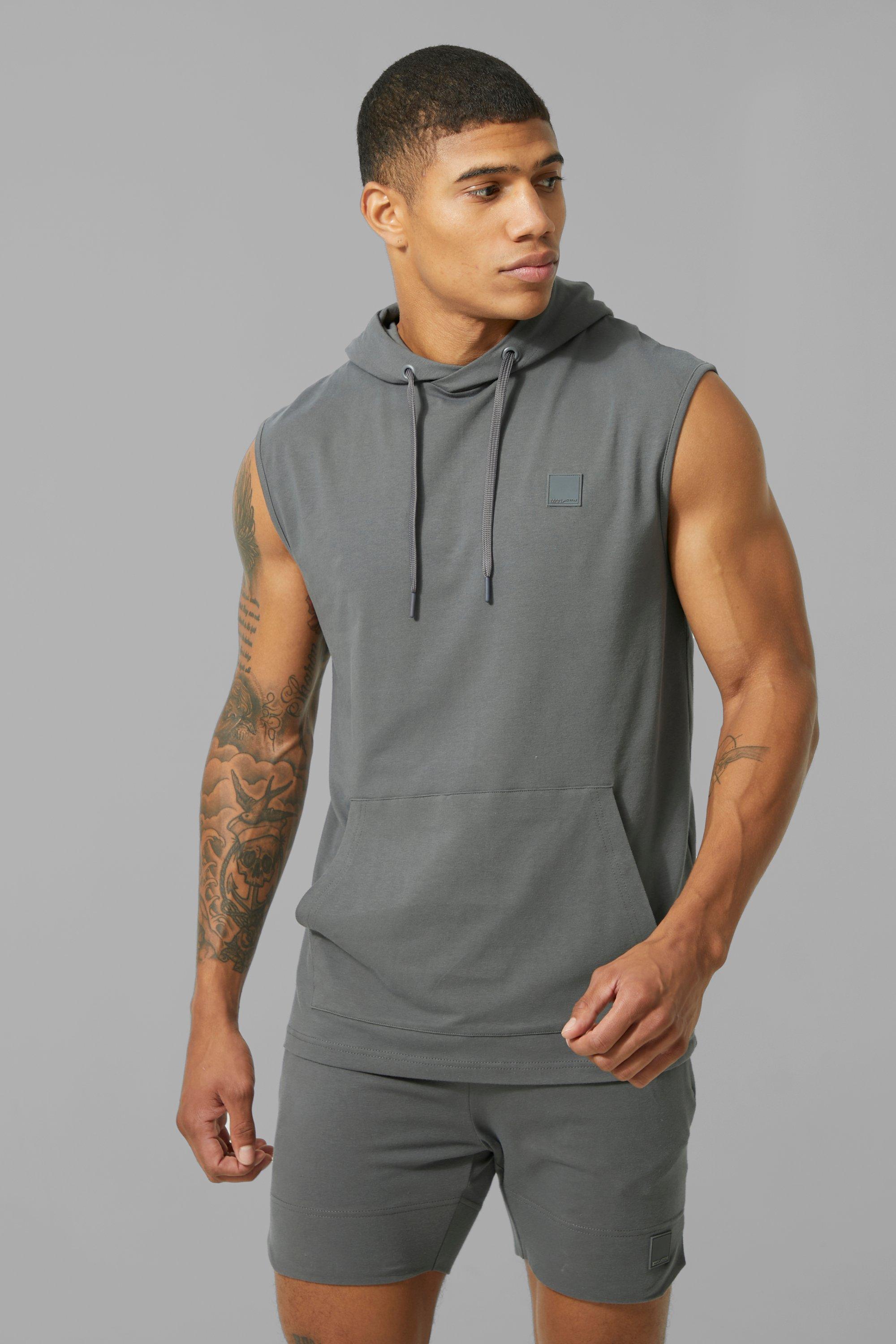 Man Active Muscle Fit Sleeveless Hoodie Set