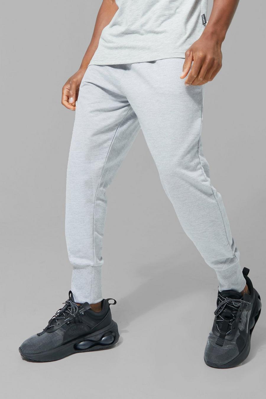 Pantalón deportivo MAN Active con botamanga de canalé, Grey marl image number 1