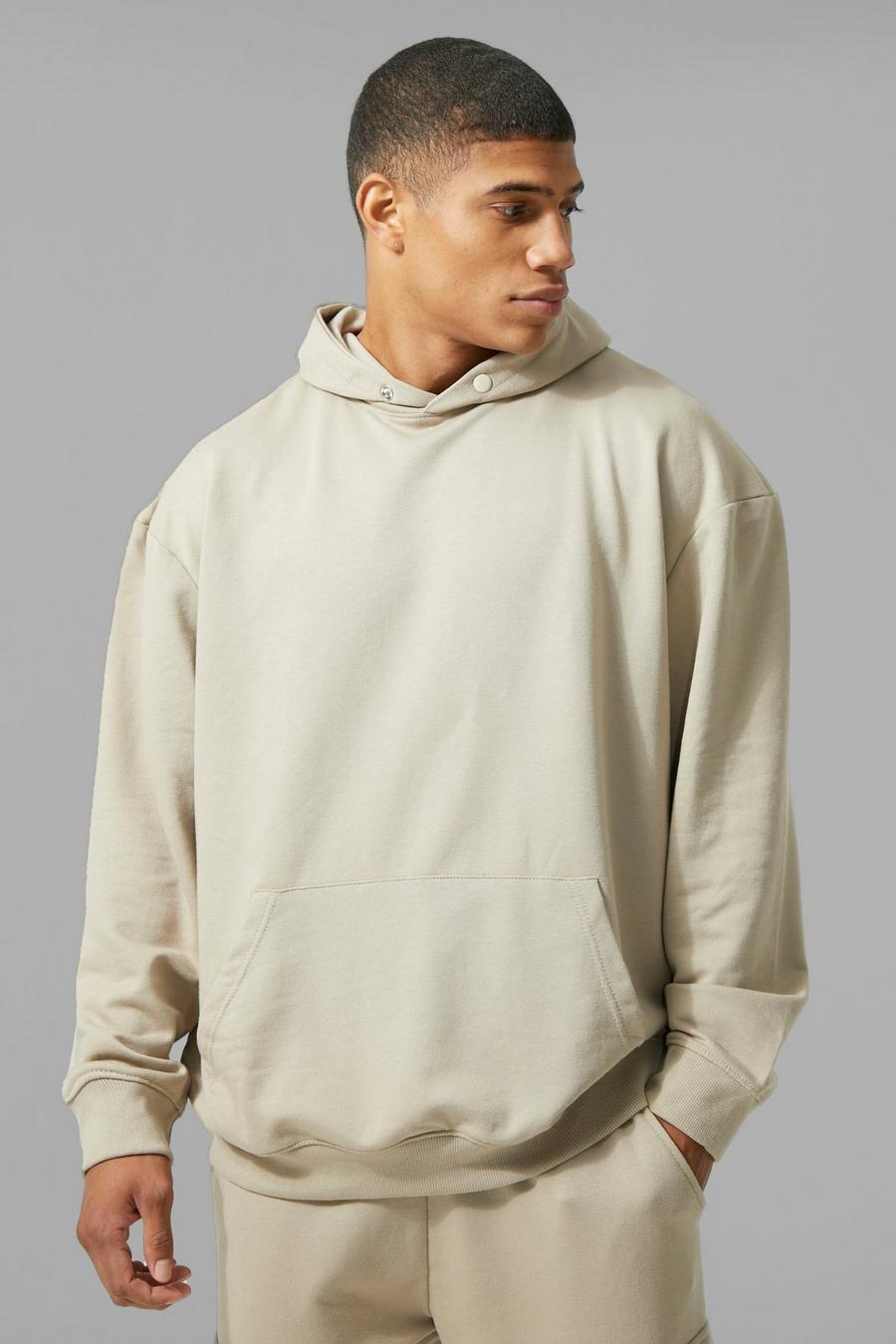 Man Active Oversize Hoodie, Taupe image number 1