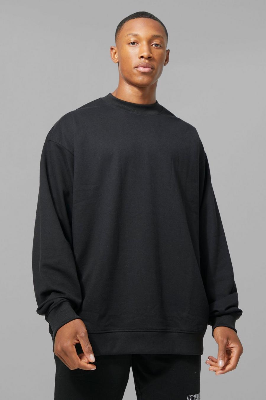 Man Active Oversize Sweatshirt, Black image number 1