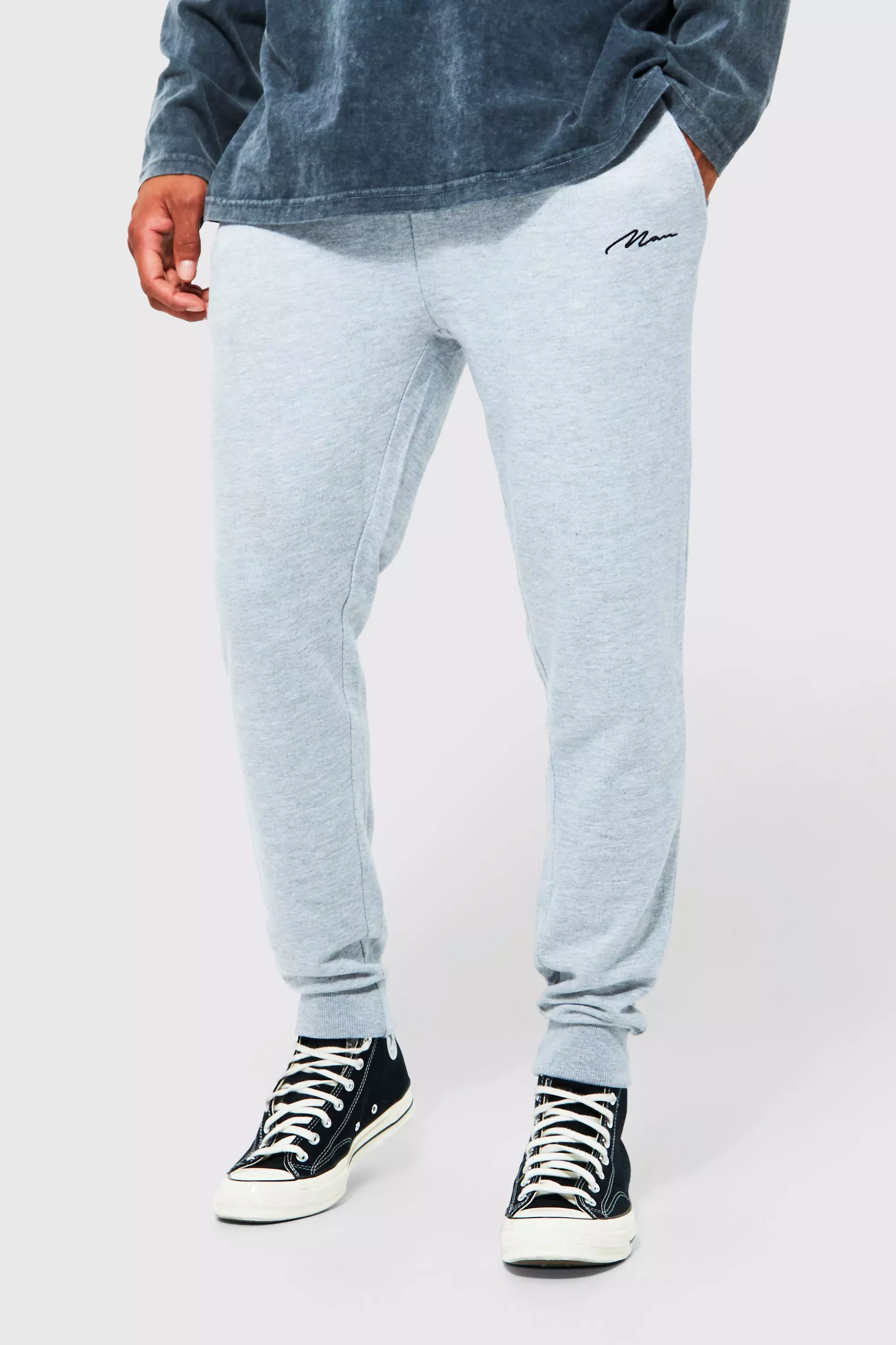 Grey marl Man Signature Skinny Fit Jogger alternative image