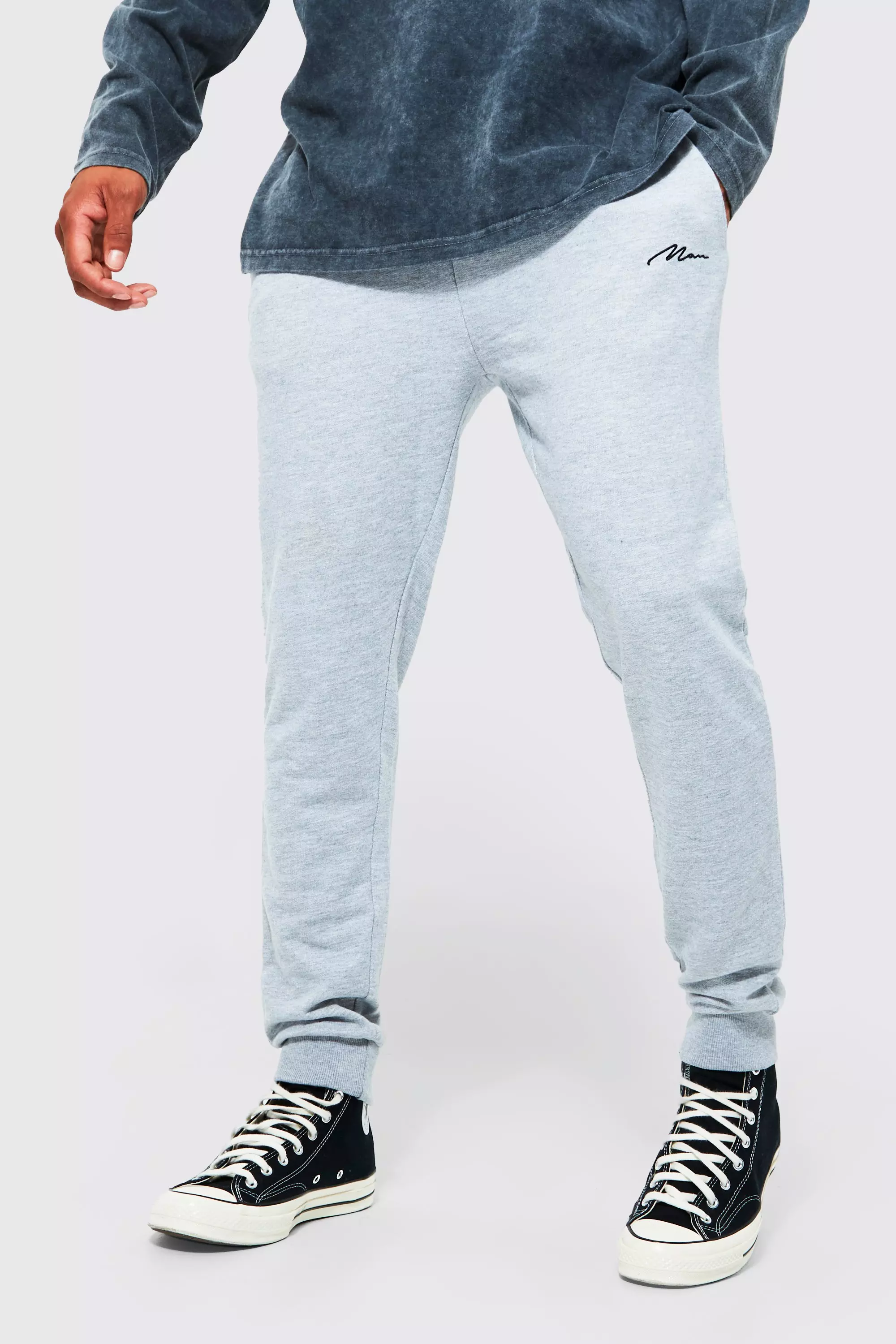 Grey marl Man Signature Skinny Fit Jogger alternative image
