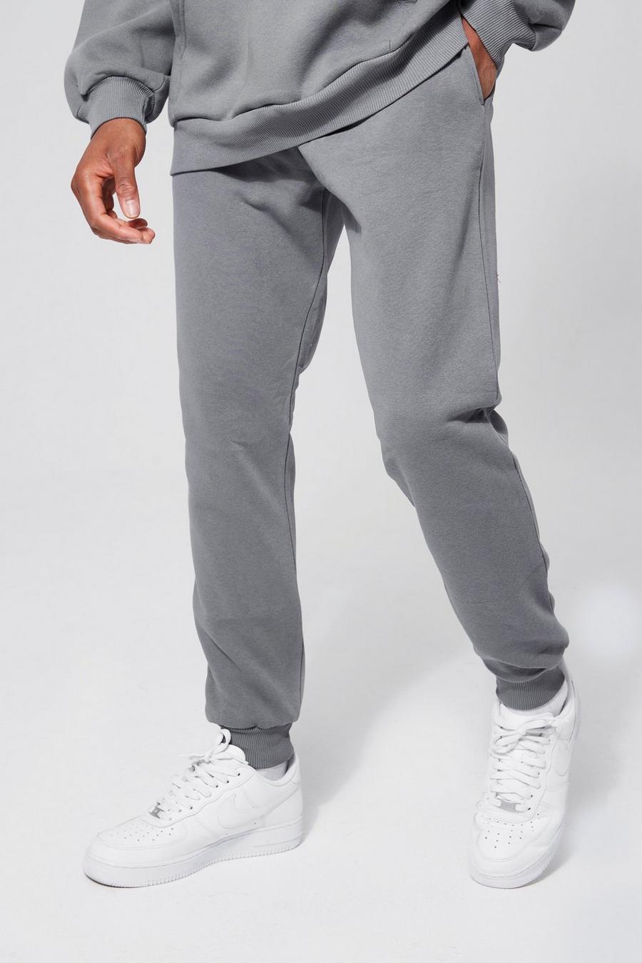 Charcoal gris Basic Skinny Fit Joggingbroek image number 1
