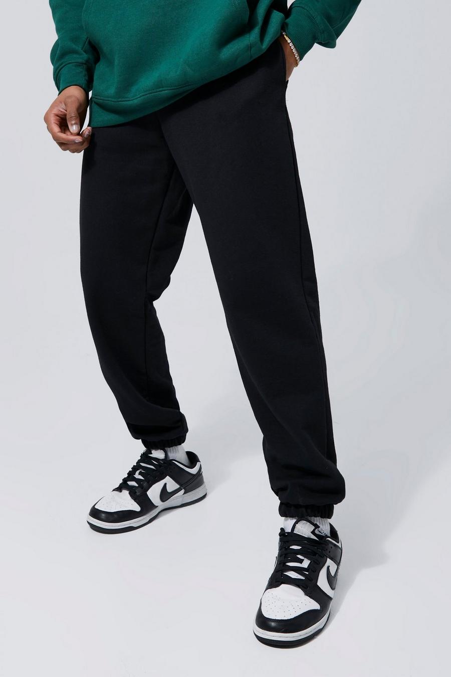 Pantalón deportivo básico ajustado, Black nero