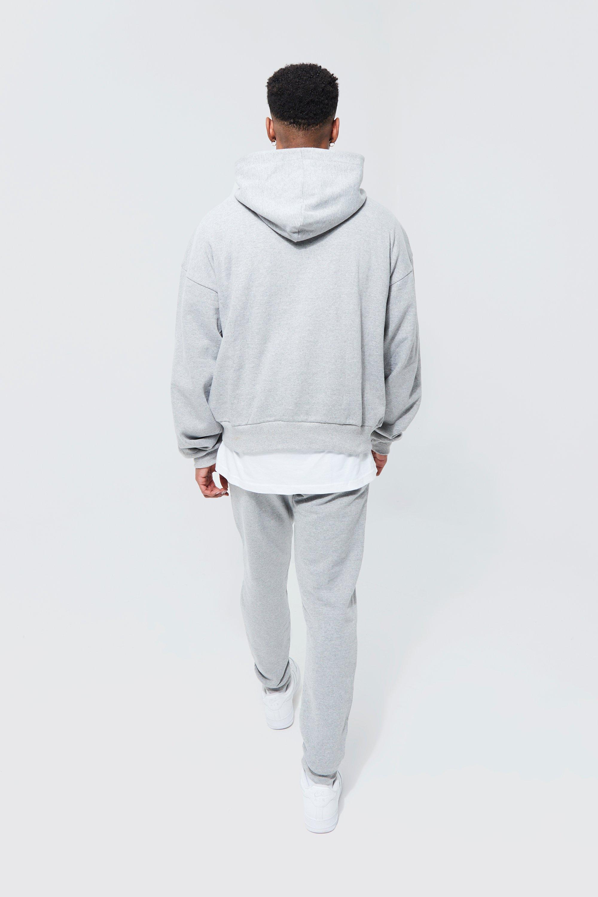 Plain grey boxy hoodie (S size), Men's Fashion, Tops & Sets, Hoodies on  Carousell