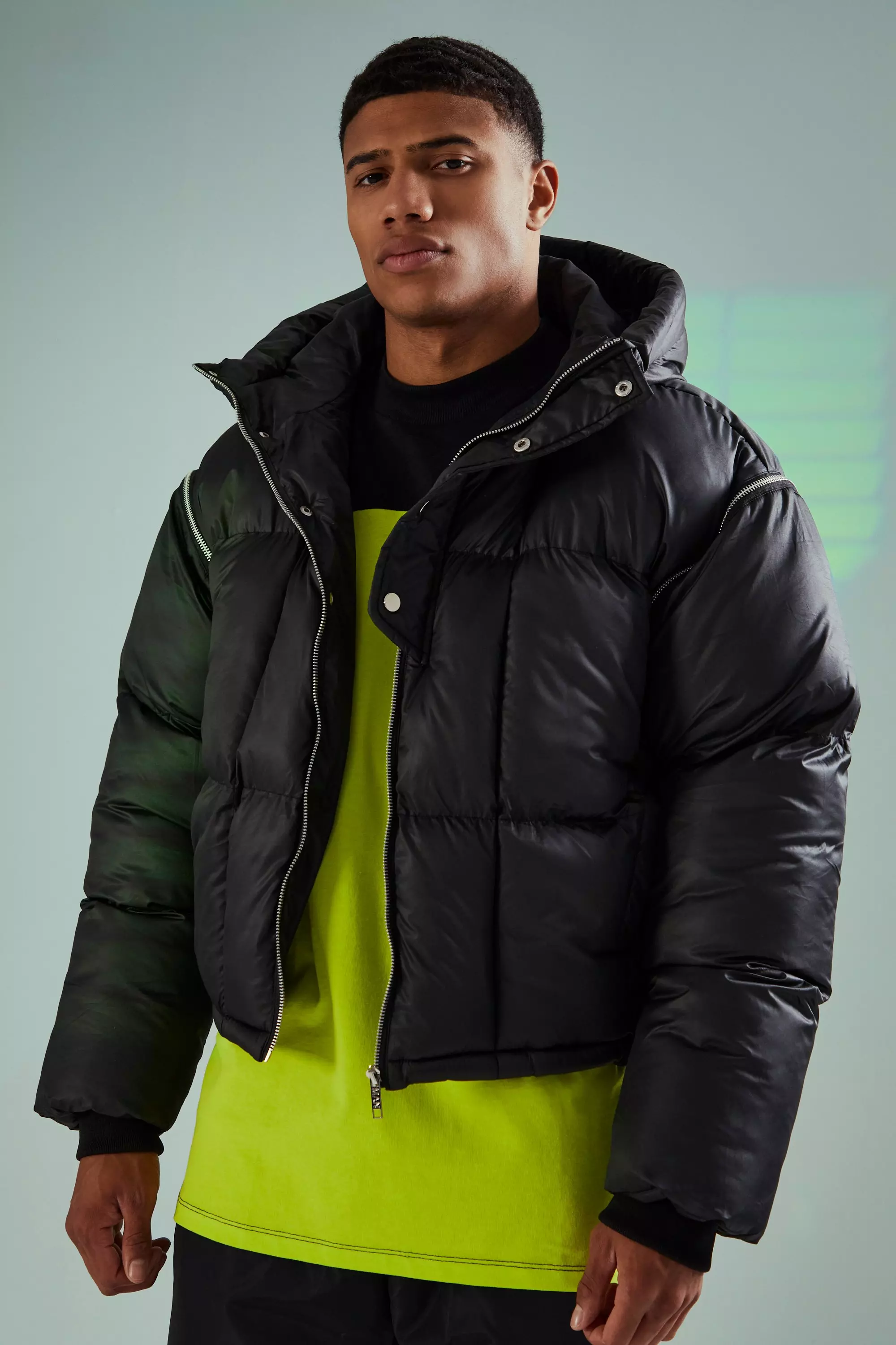 Boxy puffer store jacket mens