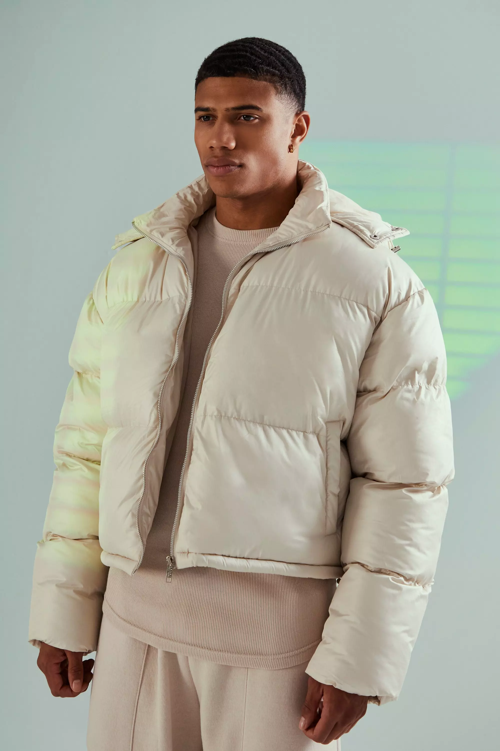 Boxy puffer store jacket mens