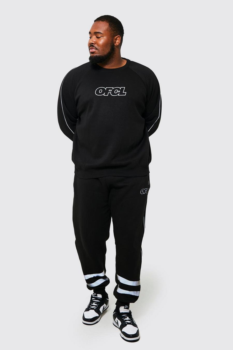 Black Plus - MAN Träningsoverall med sweatshirt och reflexdetaljer image number 1