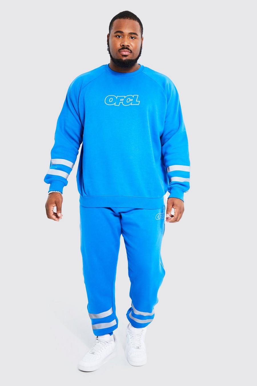 Blue Plus - MAN Träningsoverall med sweatshirt och reflexdetaljer