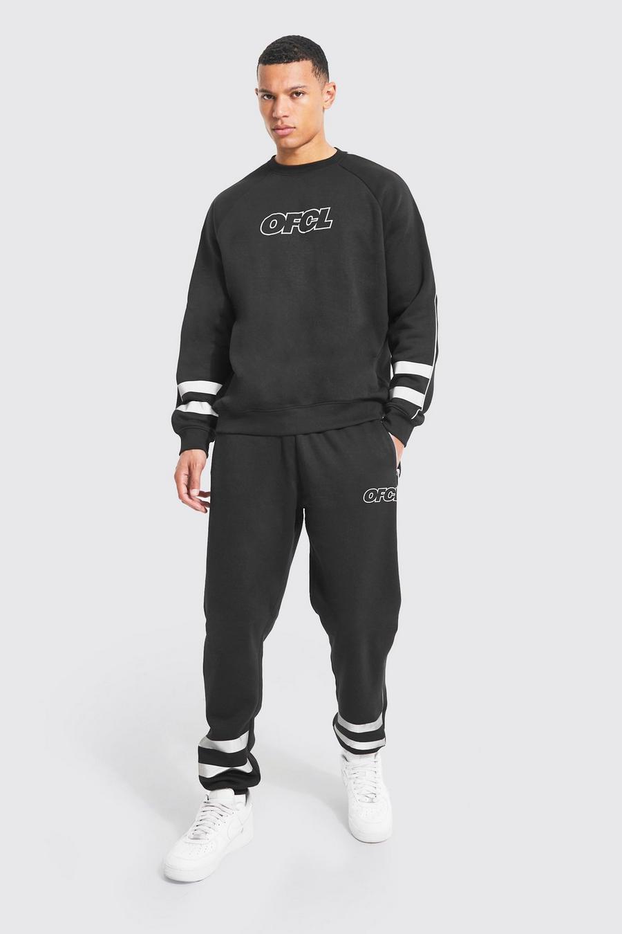 Black Tall - MAN Träningsoverall med sweatshirt och reflexdetaljer