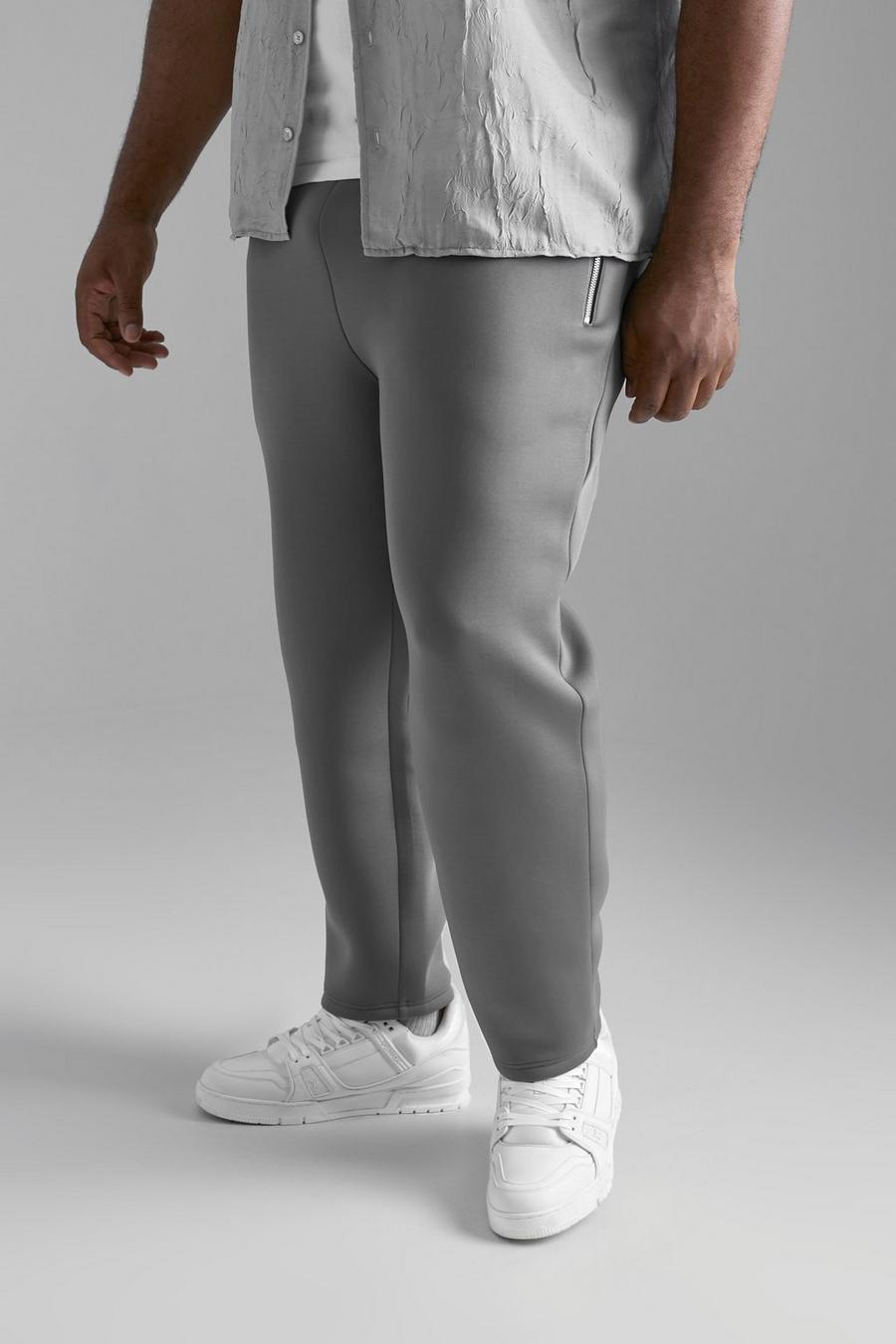 Pantaloni affusolati Plus Size in neoprene, Grey grigio