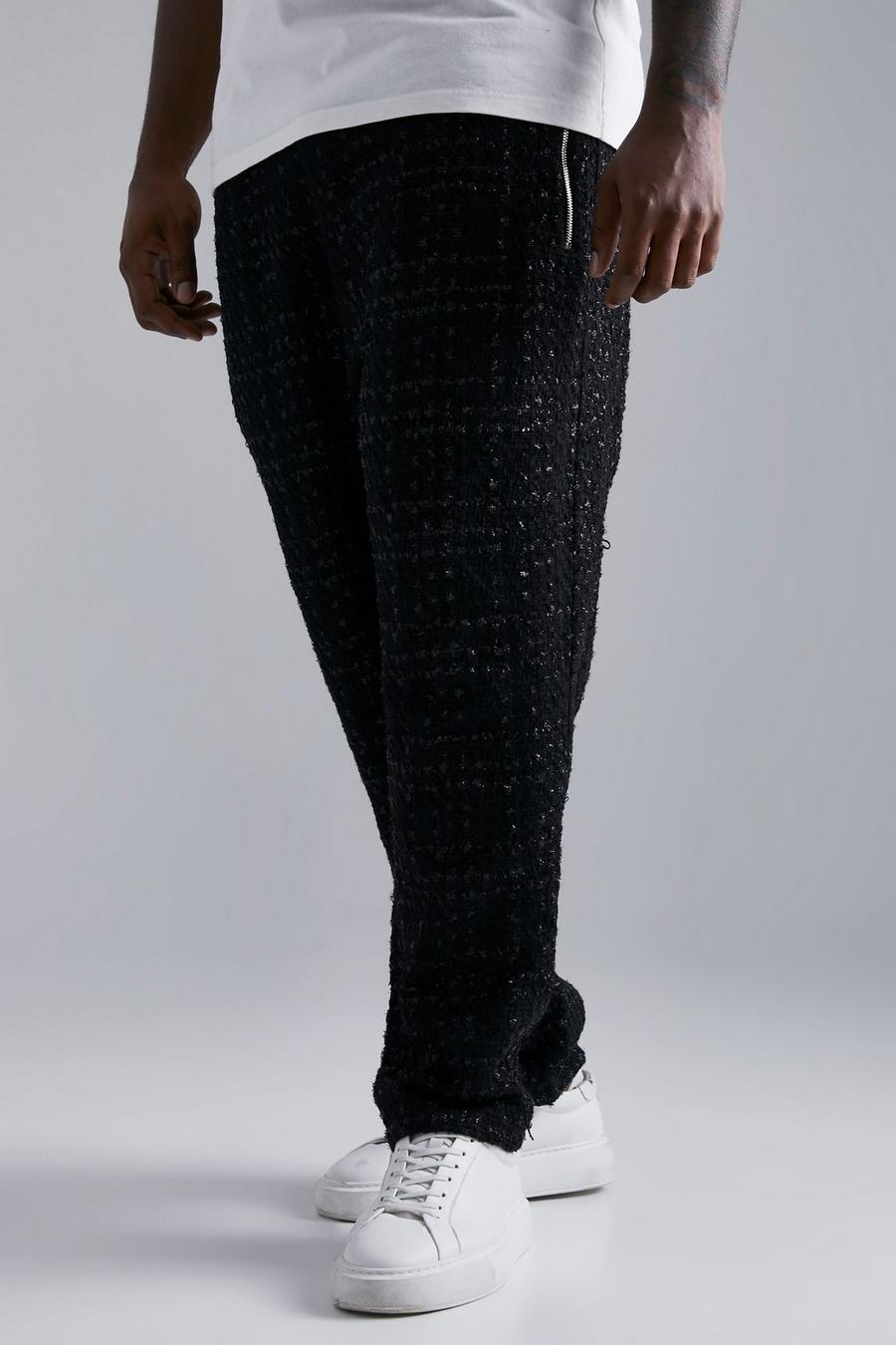 Black Plus Tapered Boucle Trouser image number 1