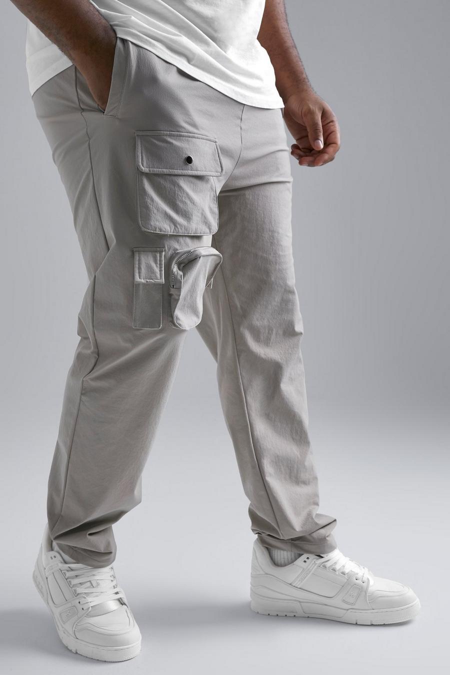 Plus Slim-Fit Hose mit Reißverschluss-Detail, Stone beige