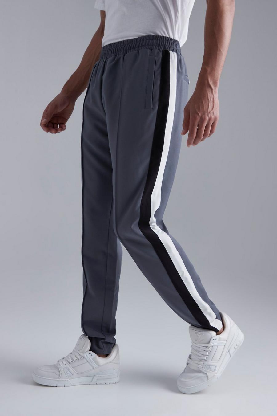 Pantalón Tall entallado con estampado universitario, Dark grey image number 1