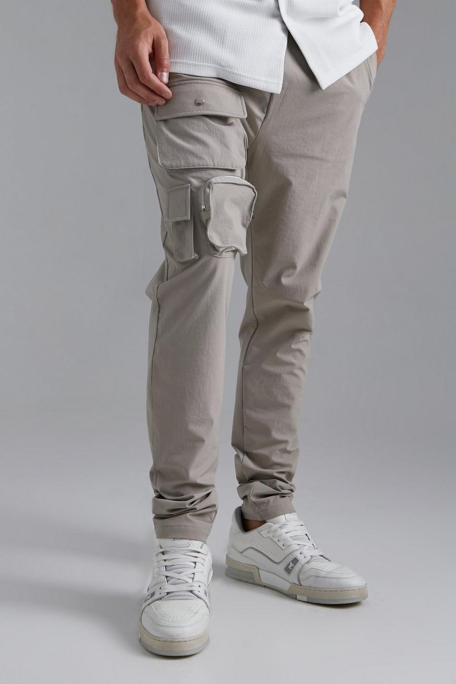 Stone beige Tall Zip Detail Slim Fit Trousers