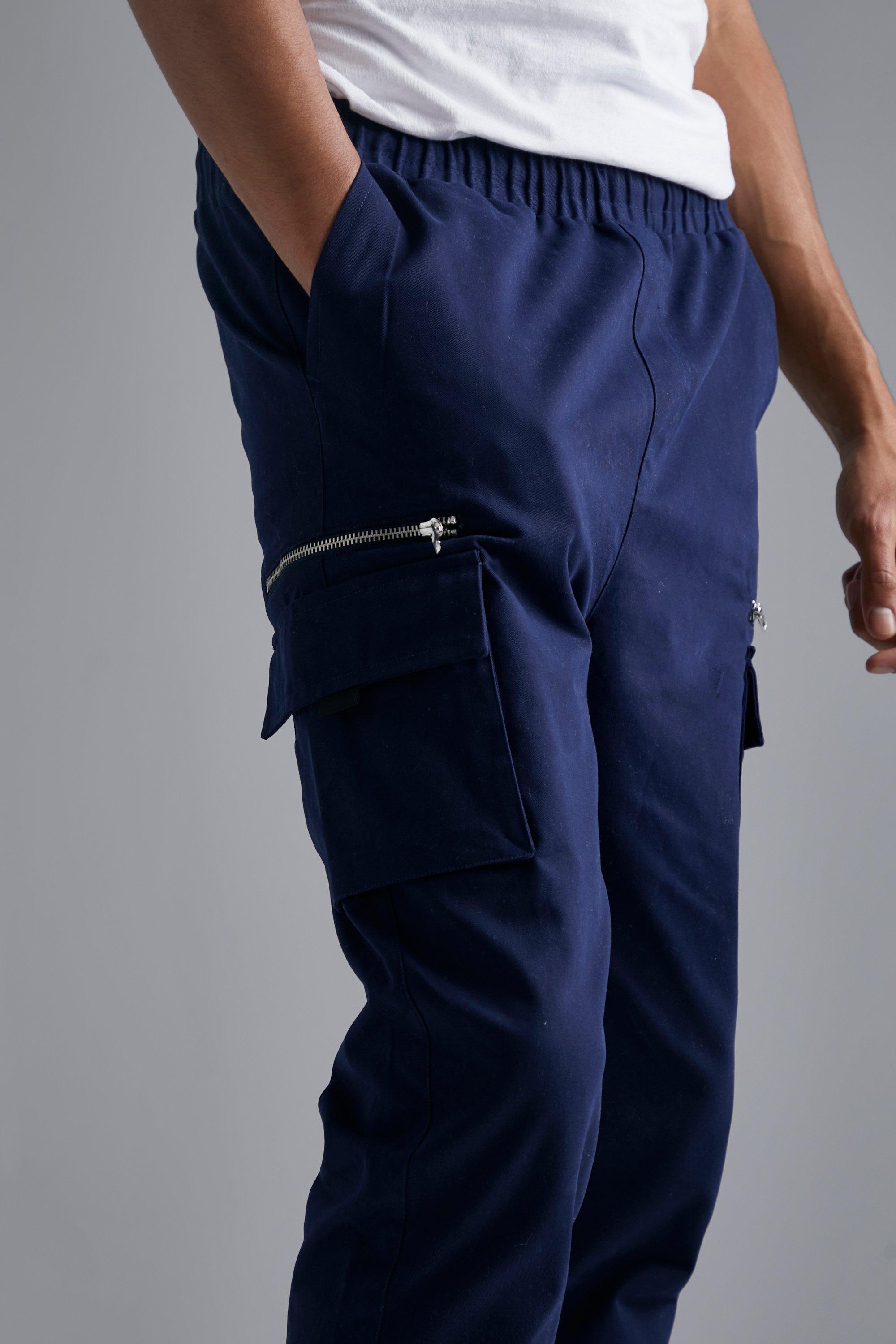 Tall Slim Fit Twill Zip Pocket Cargo Trouser