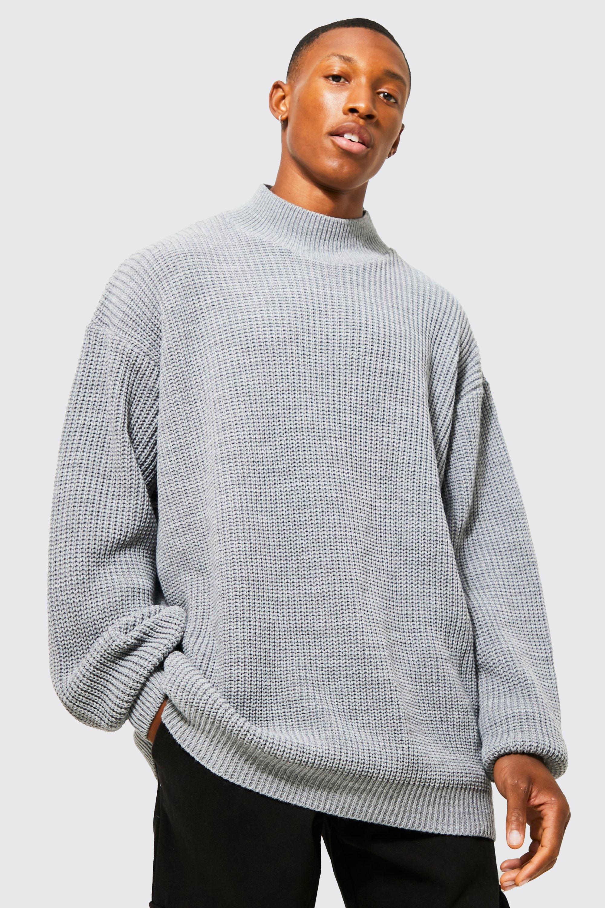 grey ribbed jumper mens