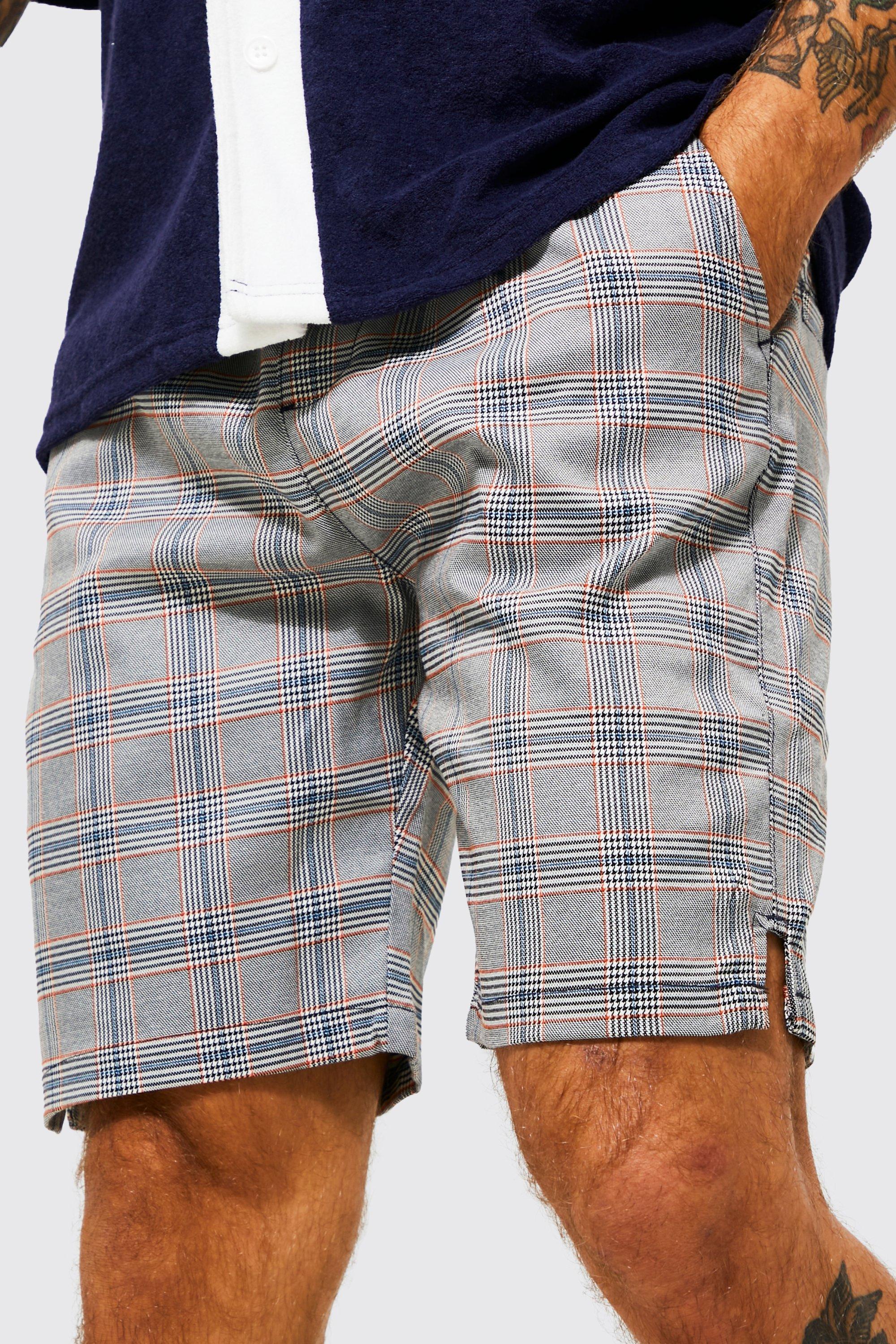 Checkered hot sale shorts mens