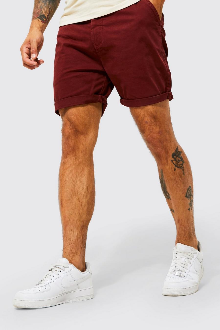 Rust Skinny Fit Chino Short image number 1