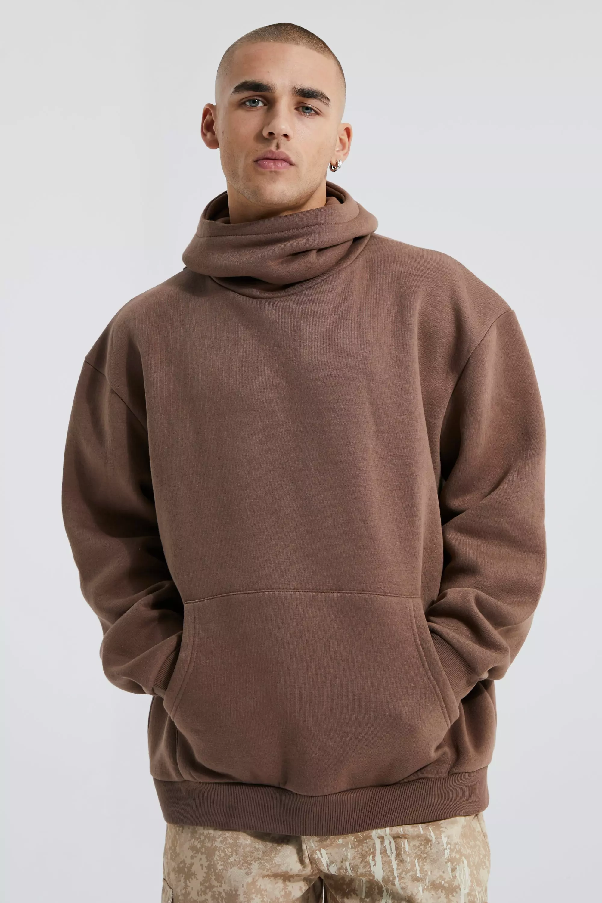 High neck oversized sweatshirt on sale