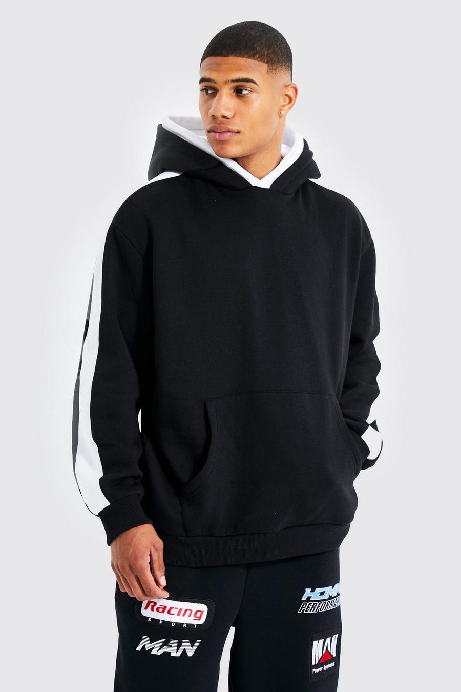 Black Oversized Double Hoodie image number 1